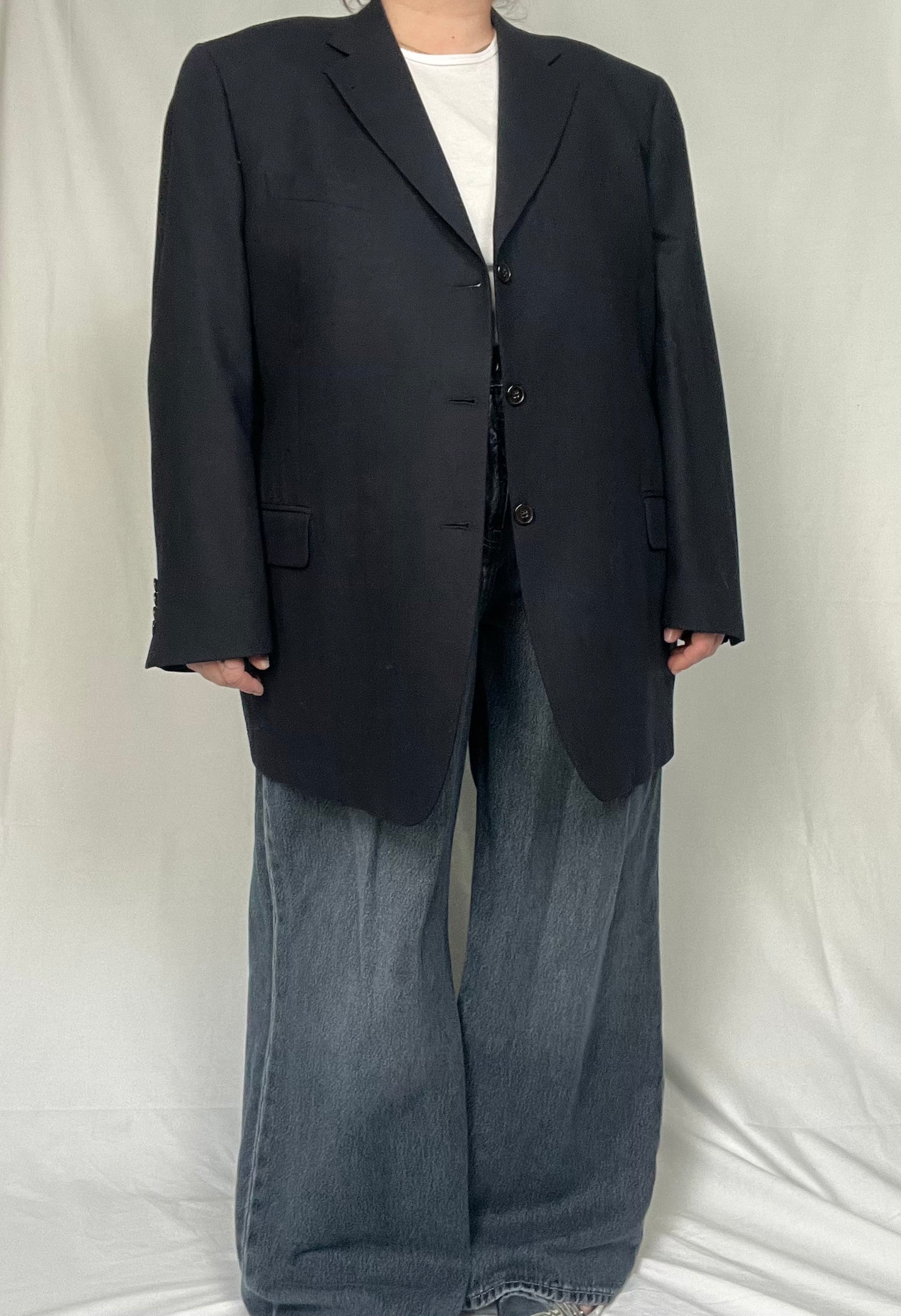 Vintage Joseph Abboud Dark Navy "Menswear" Blazer sz XL-2XL