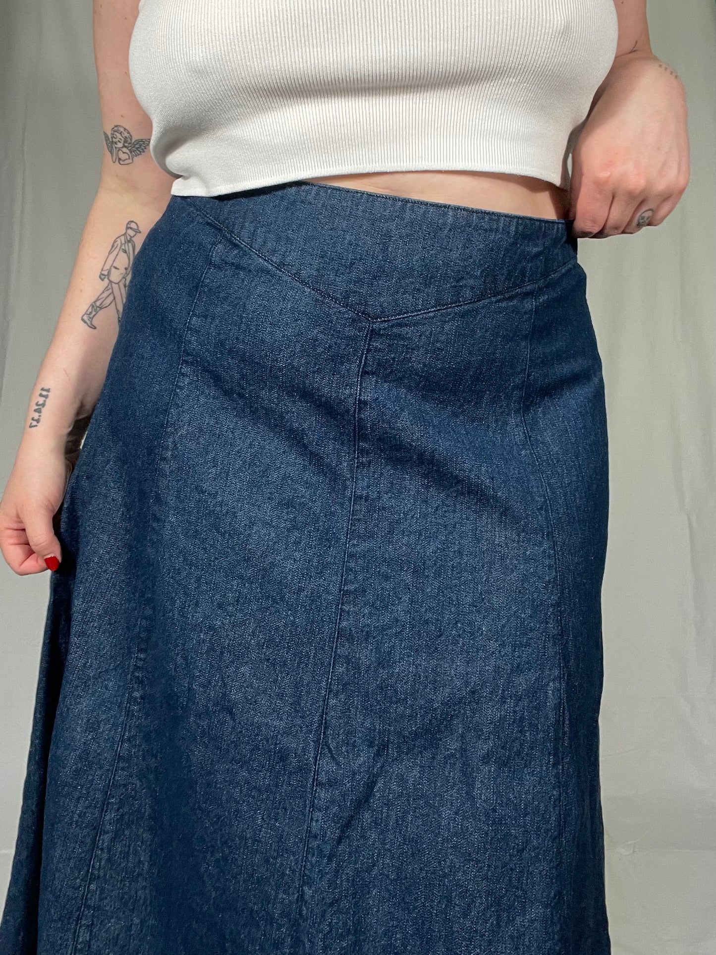 Retro Chadwicks Denim Midi Skirt