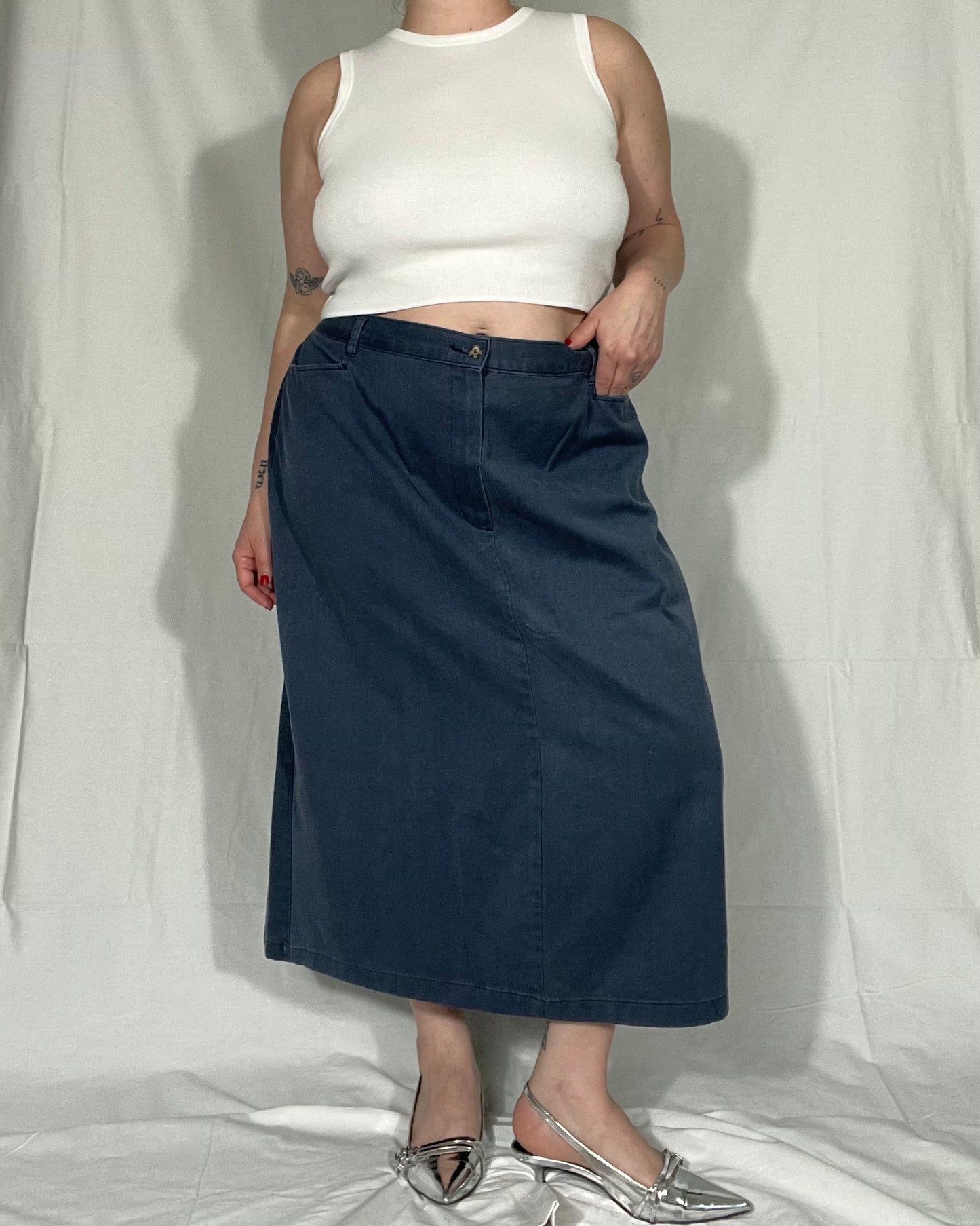 Vintage Cotton Midi Skirt