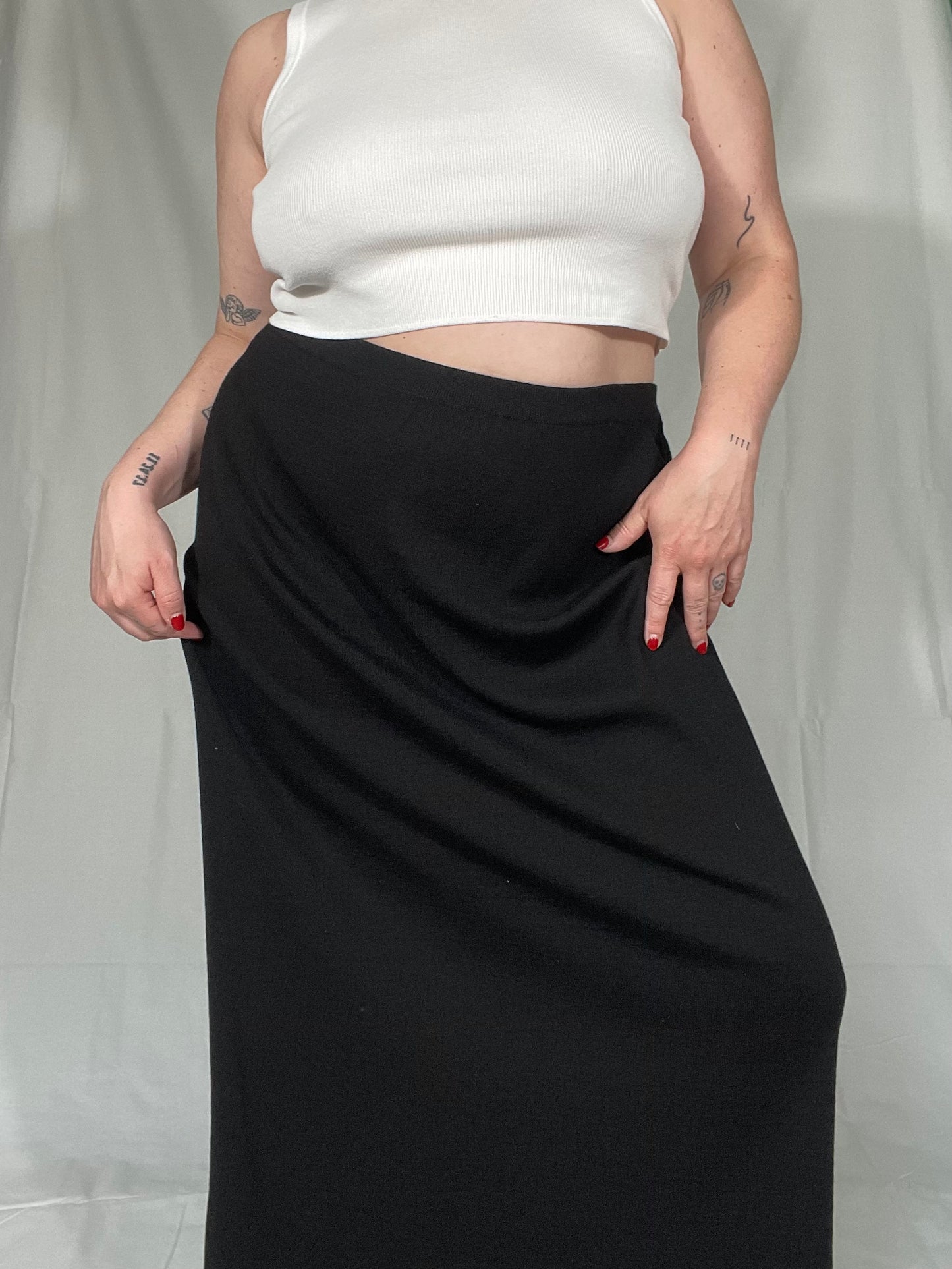 Vintage Black Jones NY Knit Midi Skirt