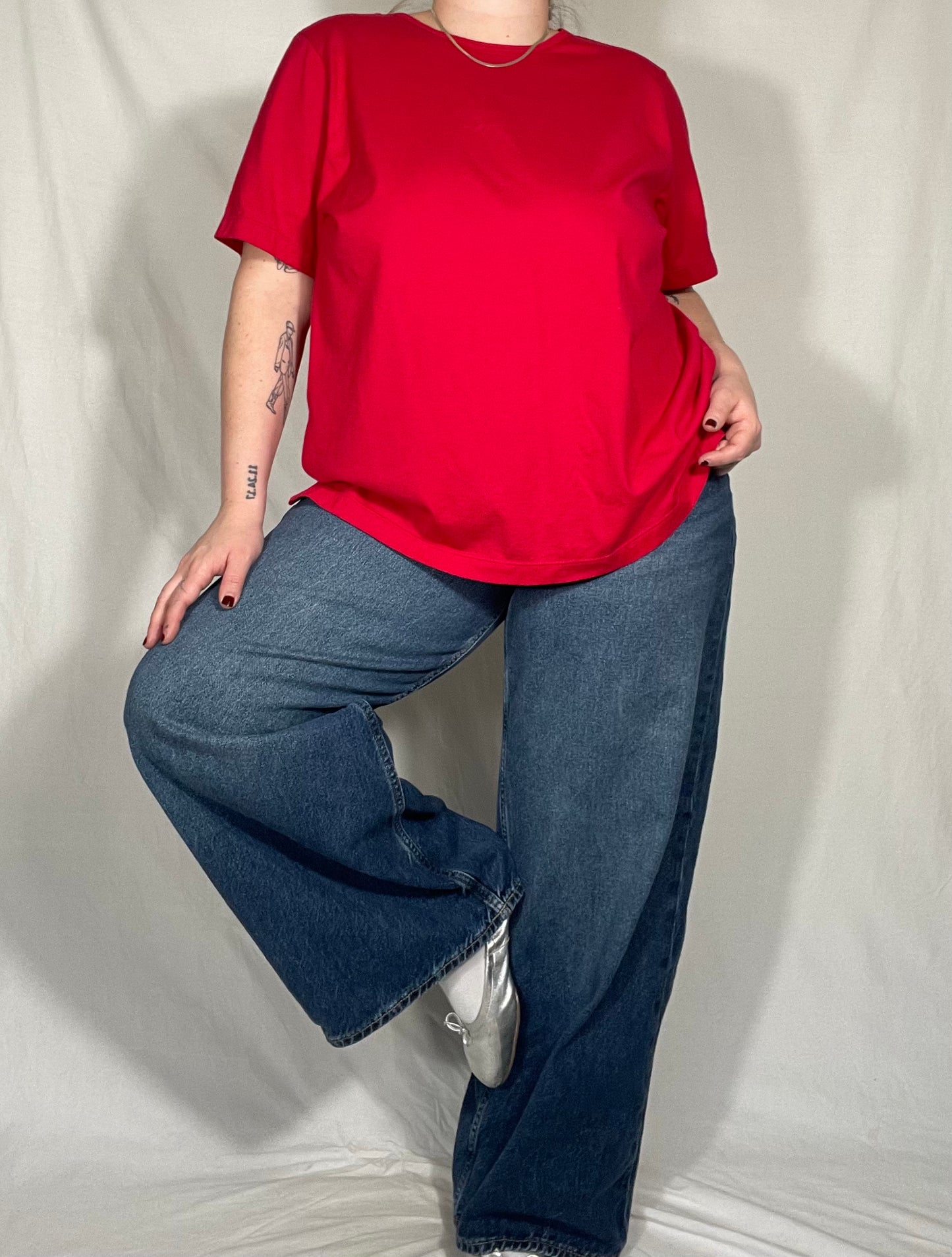 Retro Classic Red Short Sleeve Top