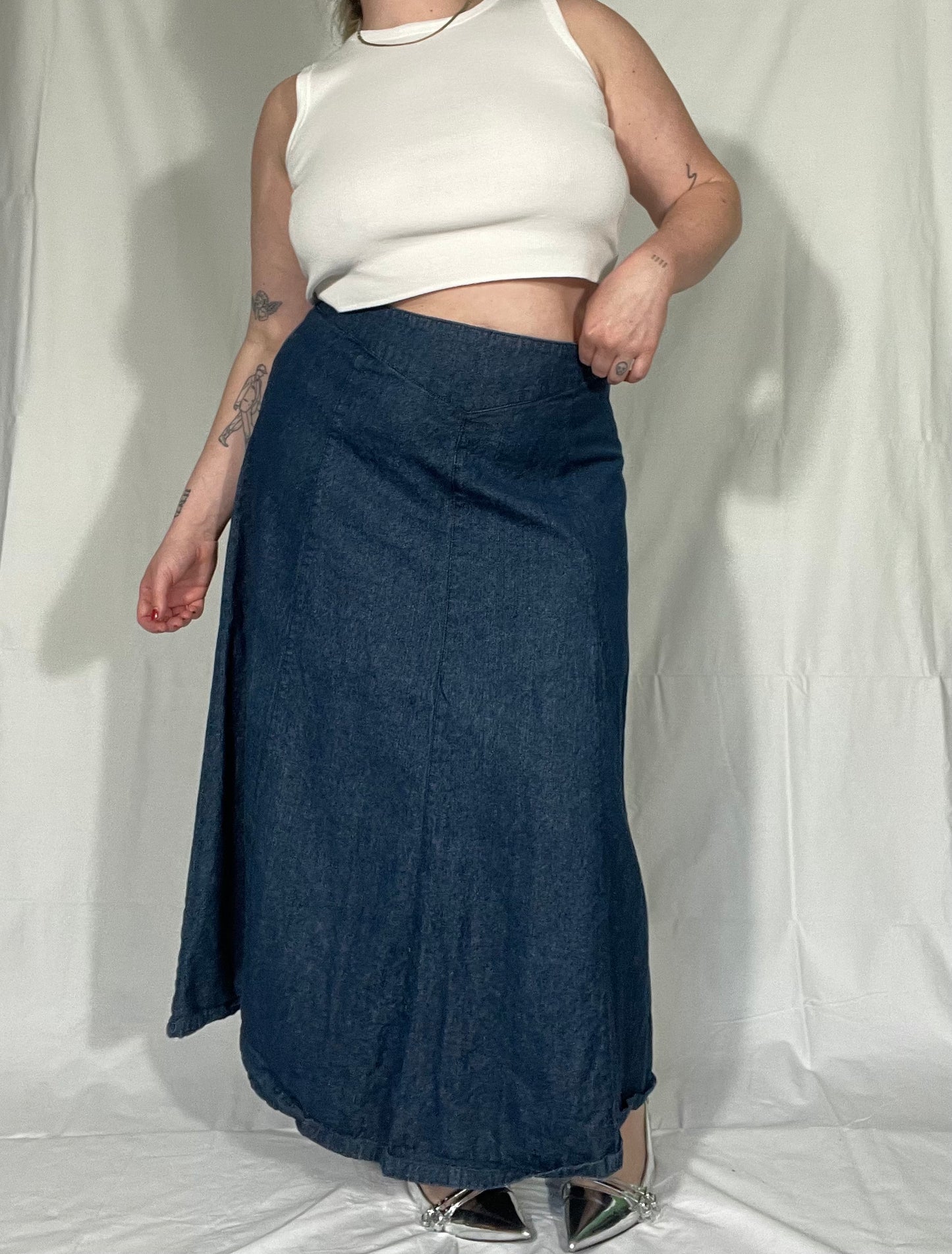 Retro Chadwicks Denim Midi Skirt