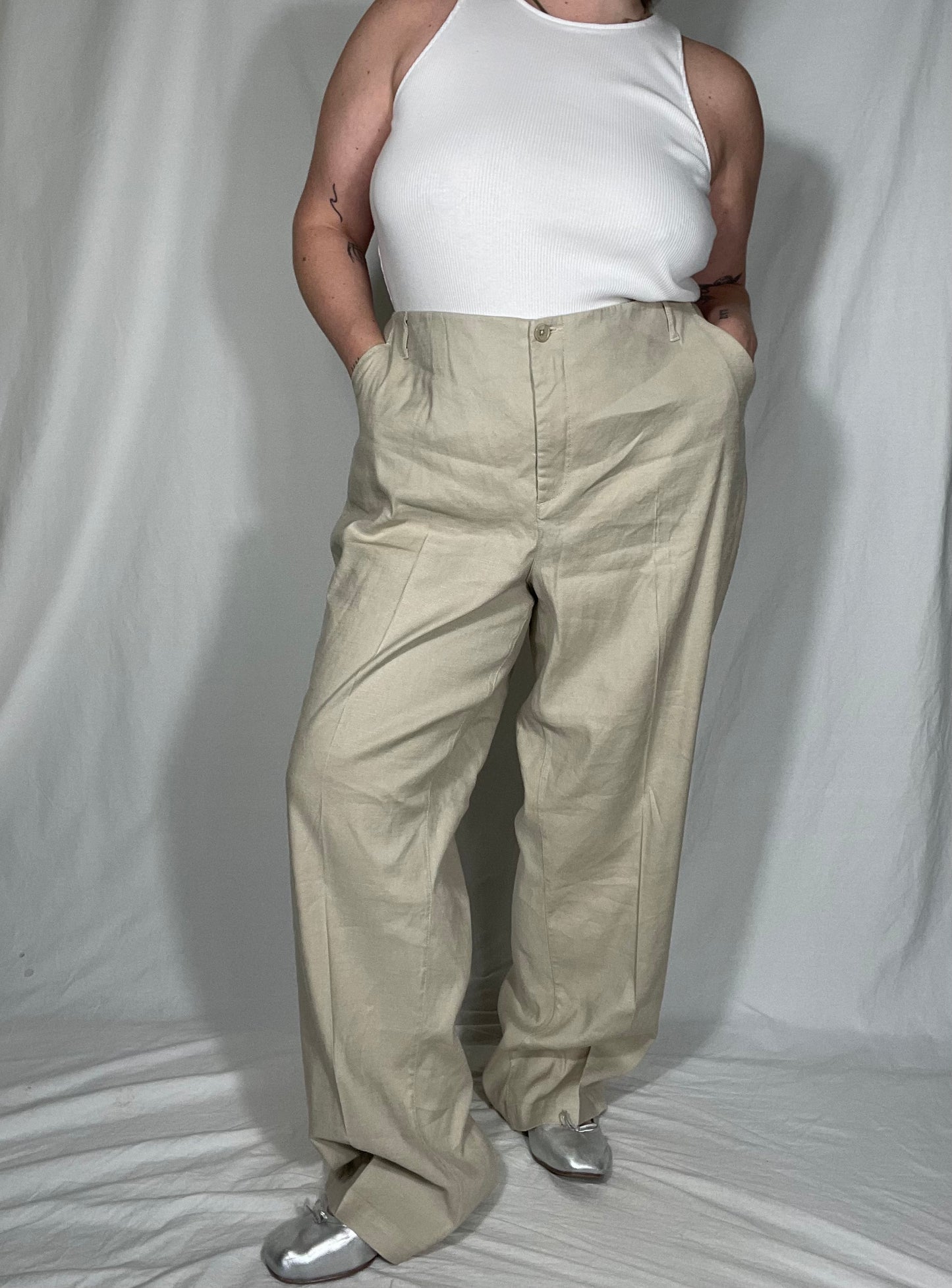 NYDJ Linen Blend Beige Pant