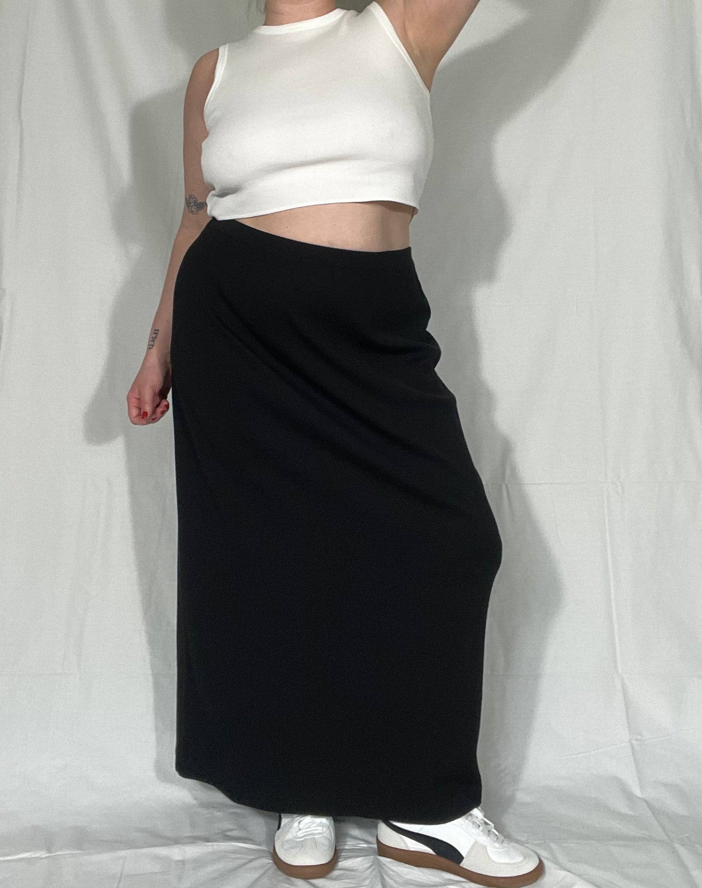 Vintage Black Jones NY Knit Midi Skirt