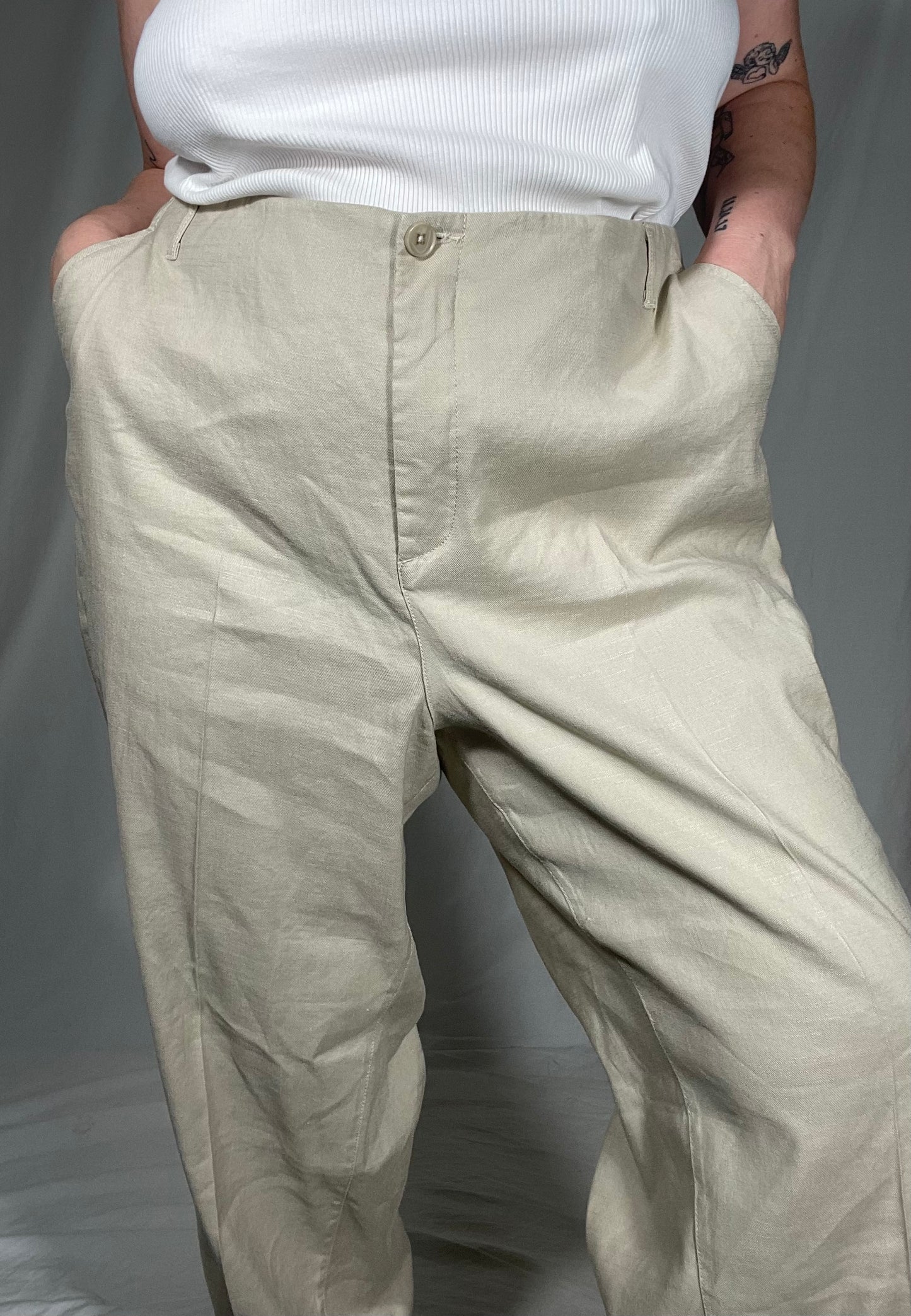 NYDJ Linen Blend Beige Pant