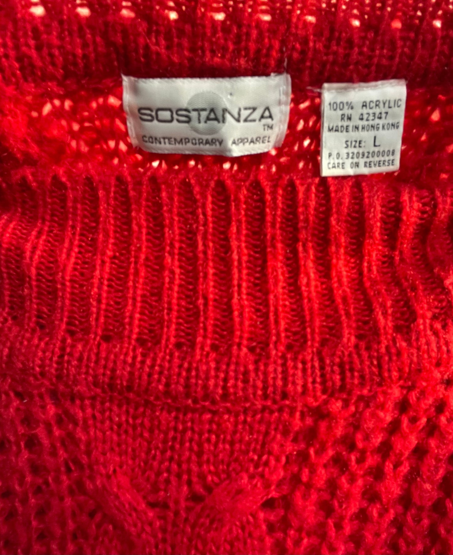 Vintage Red Knit Mock Neck Sweater