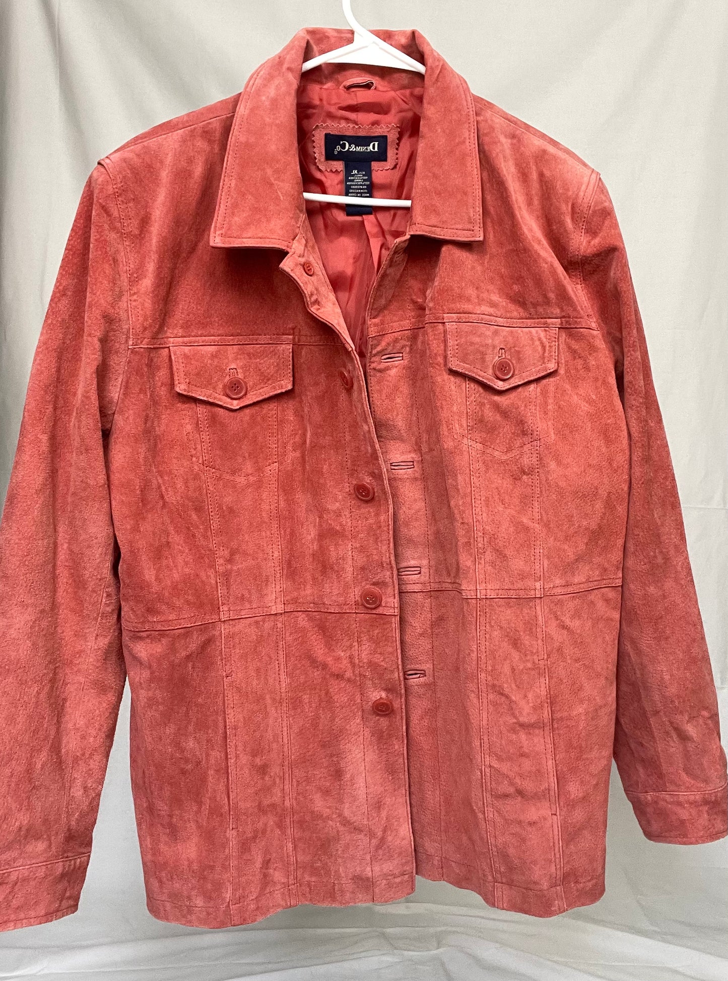 Brick Red Retro Suede Leather Jacket