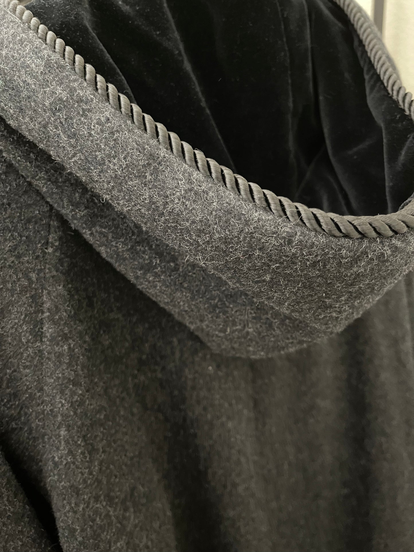 London Fog Charcoal Grey Wool Maxi Trench Coat