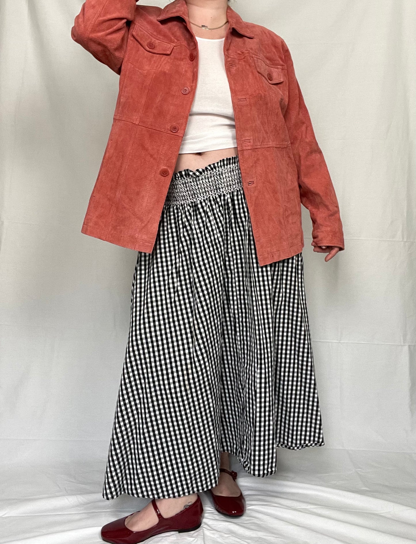 Brick Red Retro Suede Leather Jacket