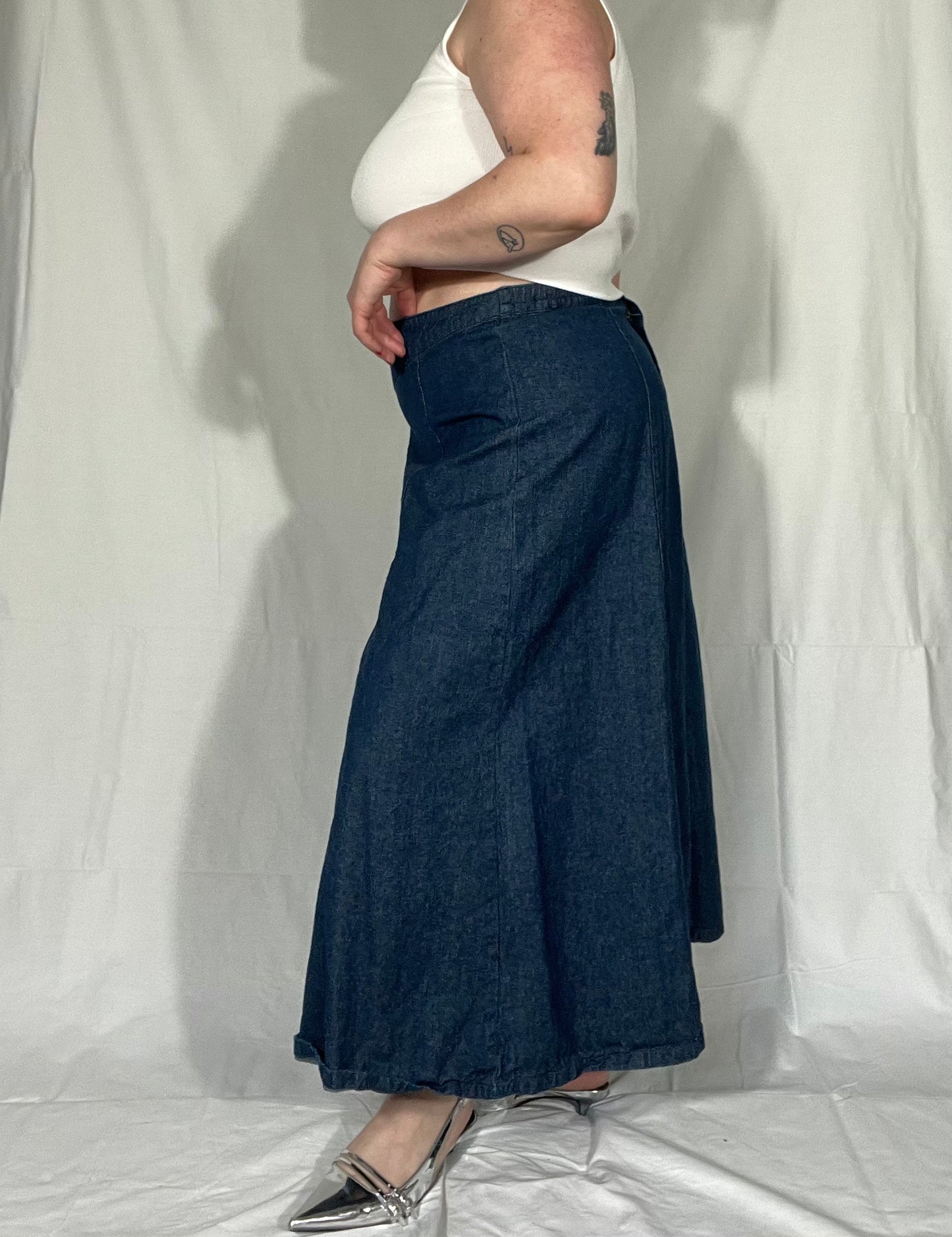 Retro Chadwicks Denim Midi Skirt