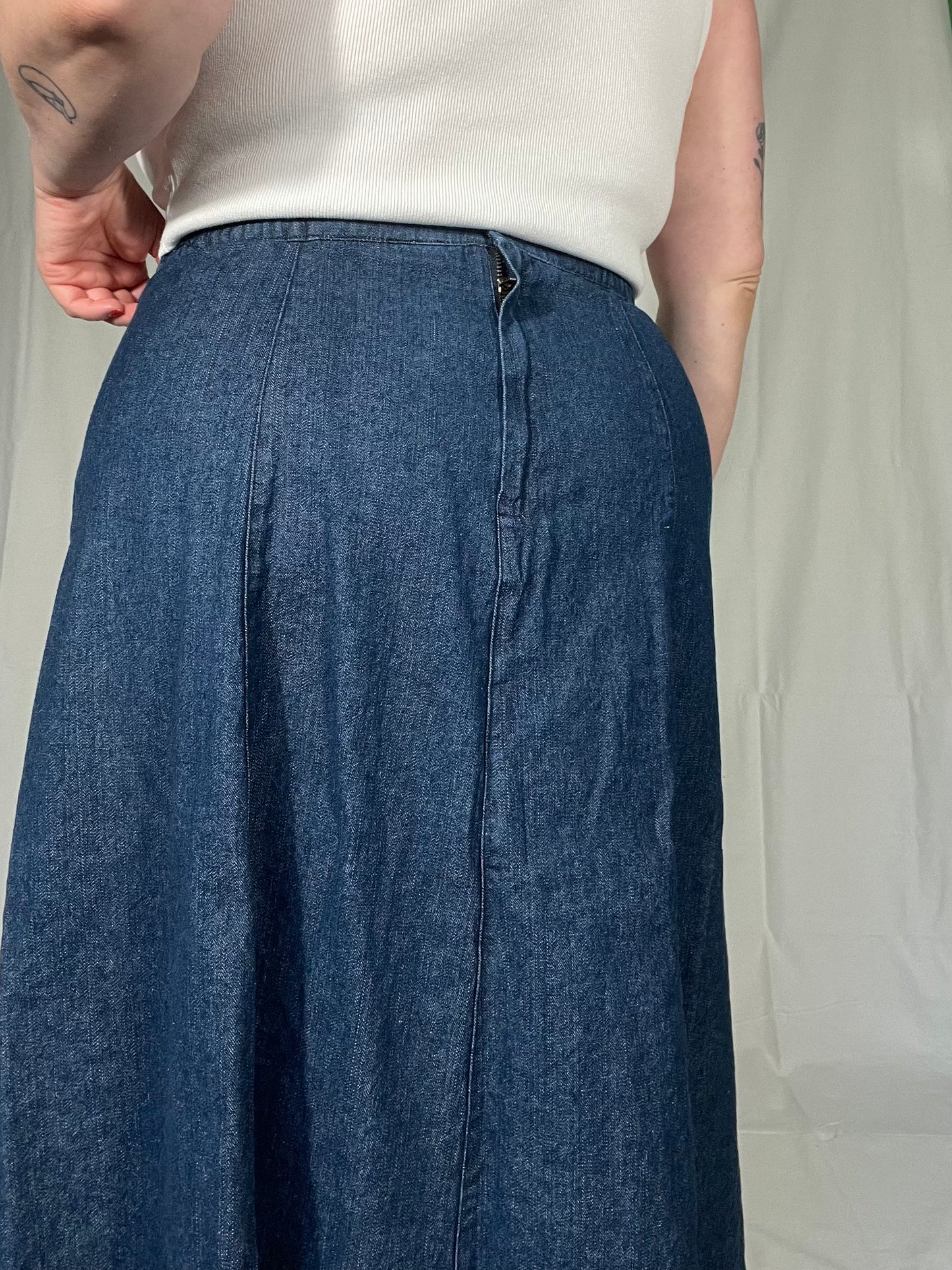 Retro Chadwicks Denim Midi Skirt