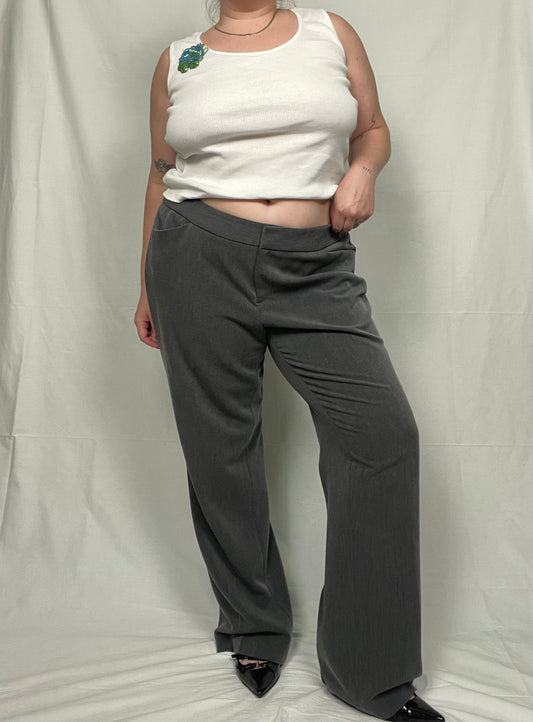 Retro Low/Mid Rise Classic Gray Trouser Pant