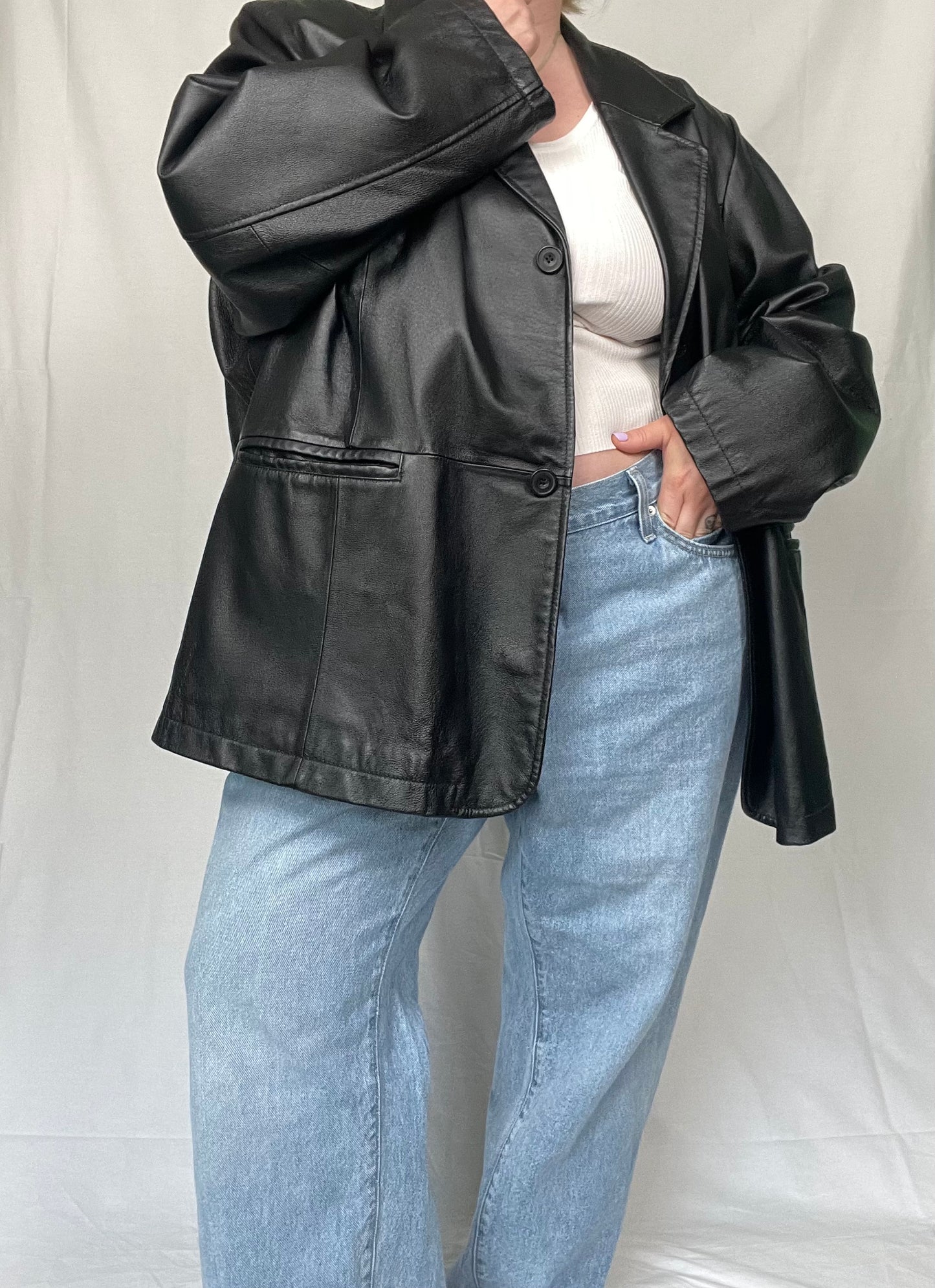 Vintage Maggie Barnes Black Leather Jacket