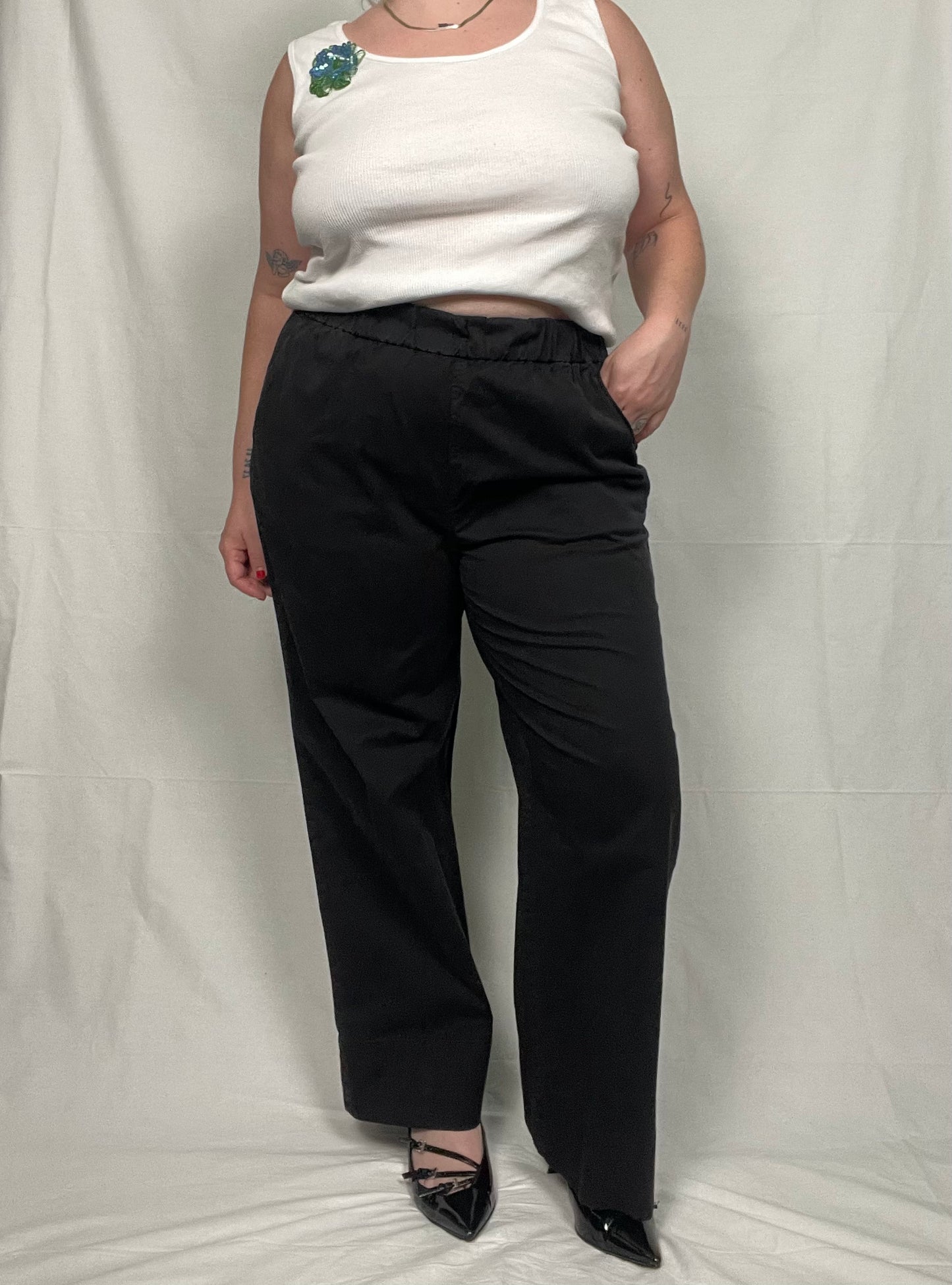 Everlane Classic Black Wide/Straight Leg Pant