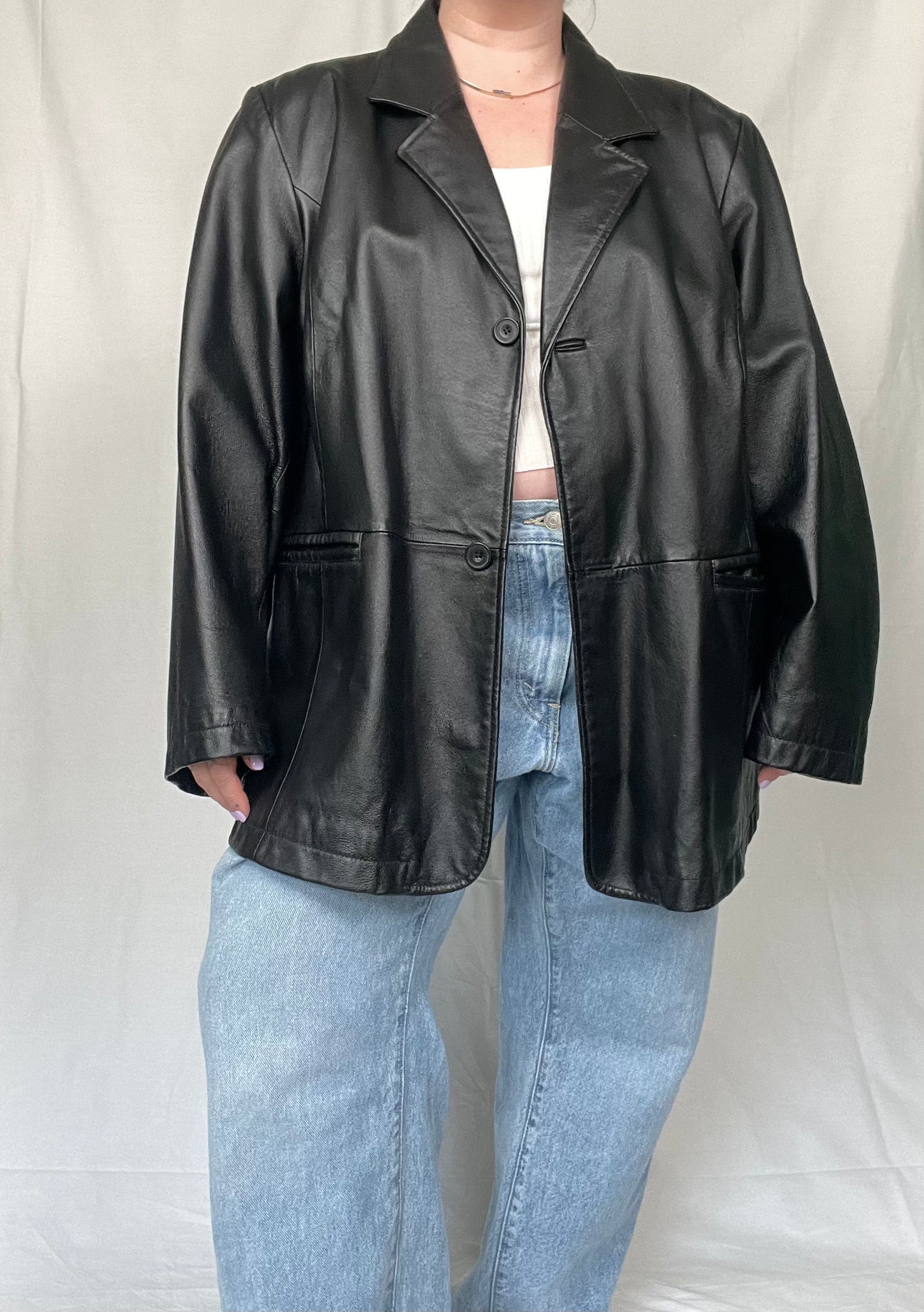 Vintage Maggie Barnes Black Leather Jacket