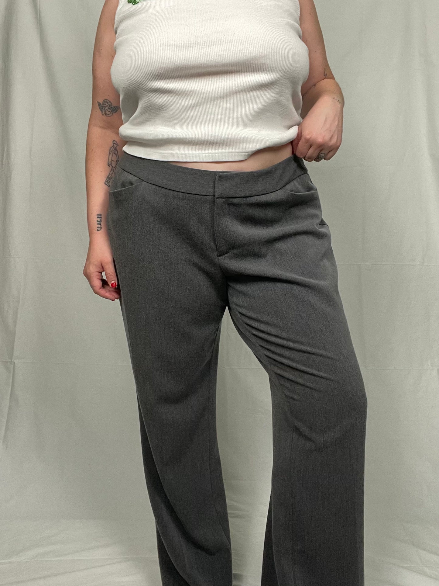 Retro Low/Mid Rise Classic Gray Trouser Pant