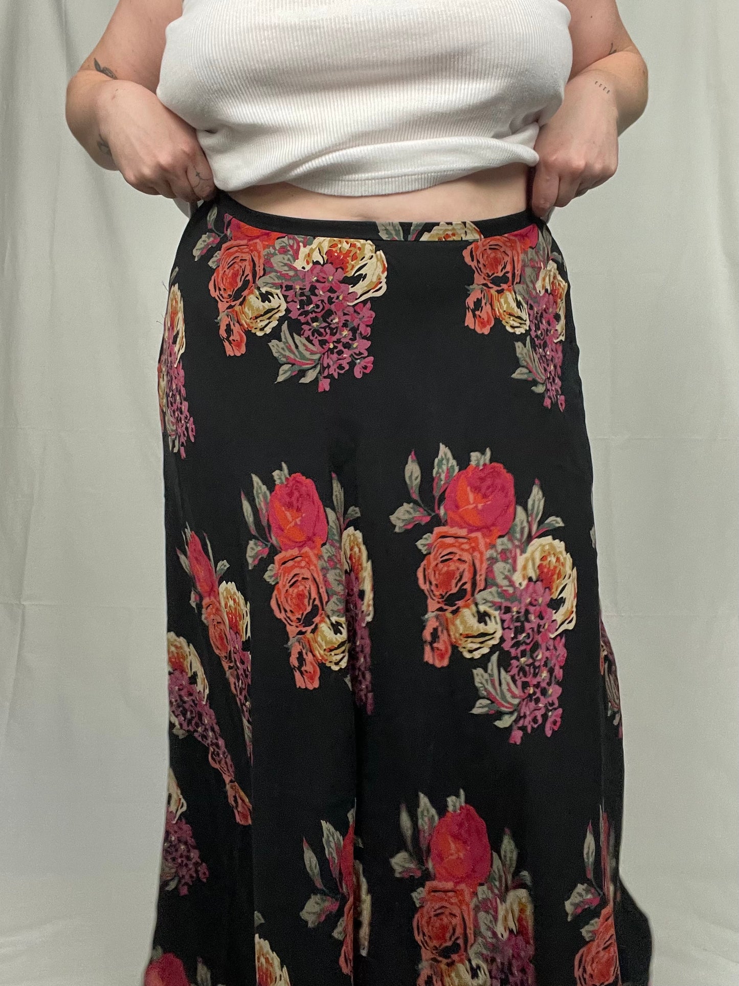 Retro Jones NY Silk Midi/Maxi Skirt