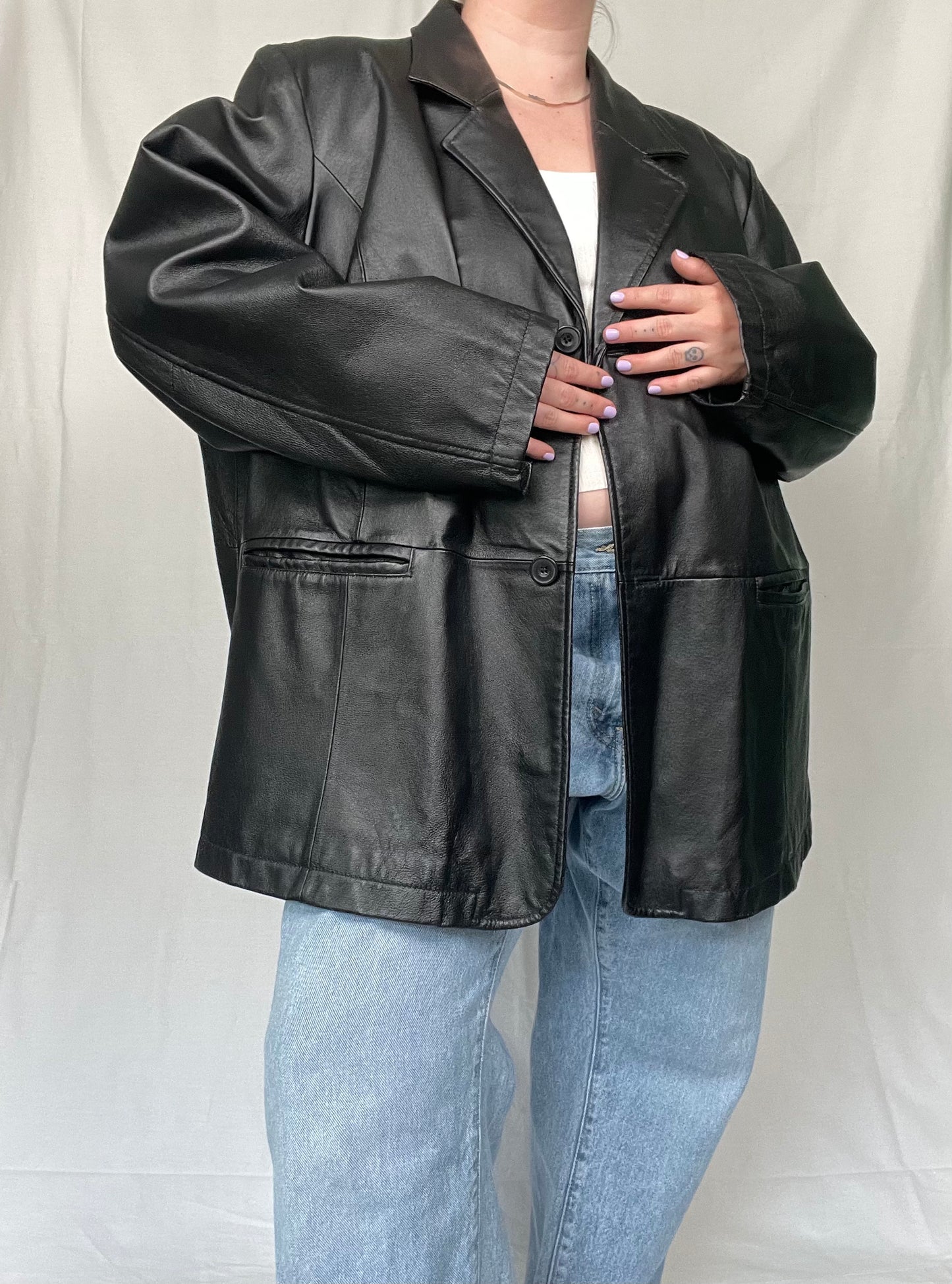 Vintage Maggie Barnes Black Leather Jacket