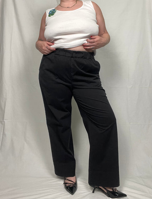 Everlane Classic Black Wide/Straight Leg Pant