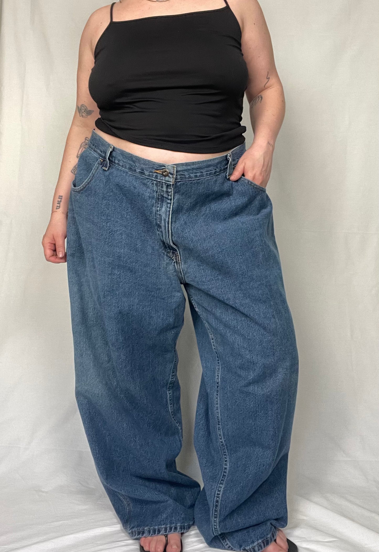 Vintage Medium Wash FG Baggy Carpenter Denim sz 22/24