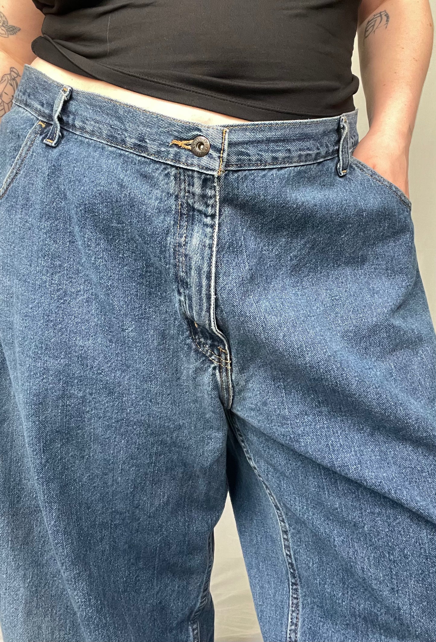 Vintage Medium Wash FG Baggy Carpenter Denim sz 22/24