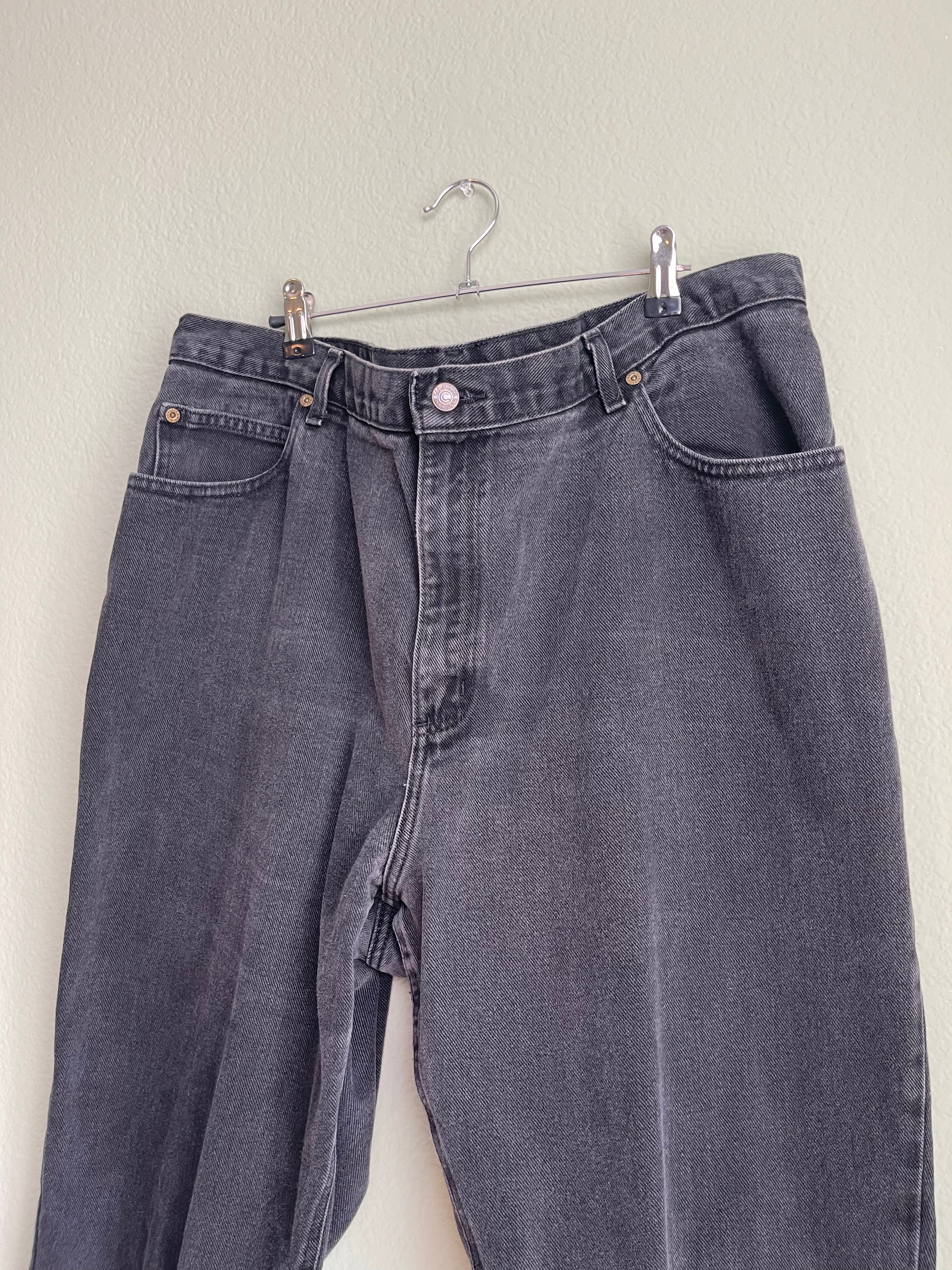 Vintage 90s Washed Black Denim sz 16-18