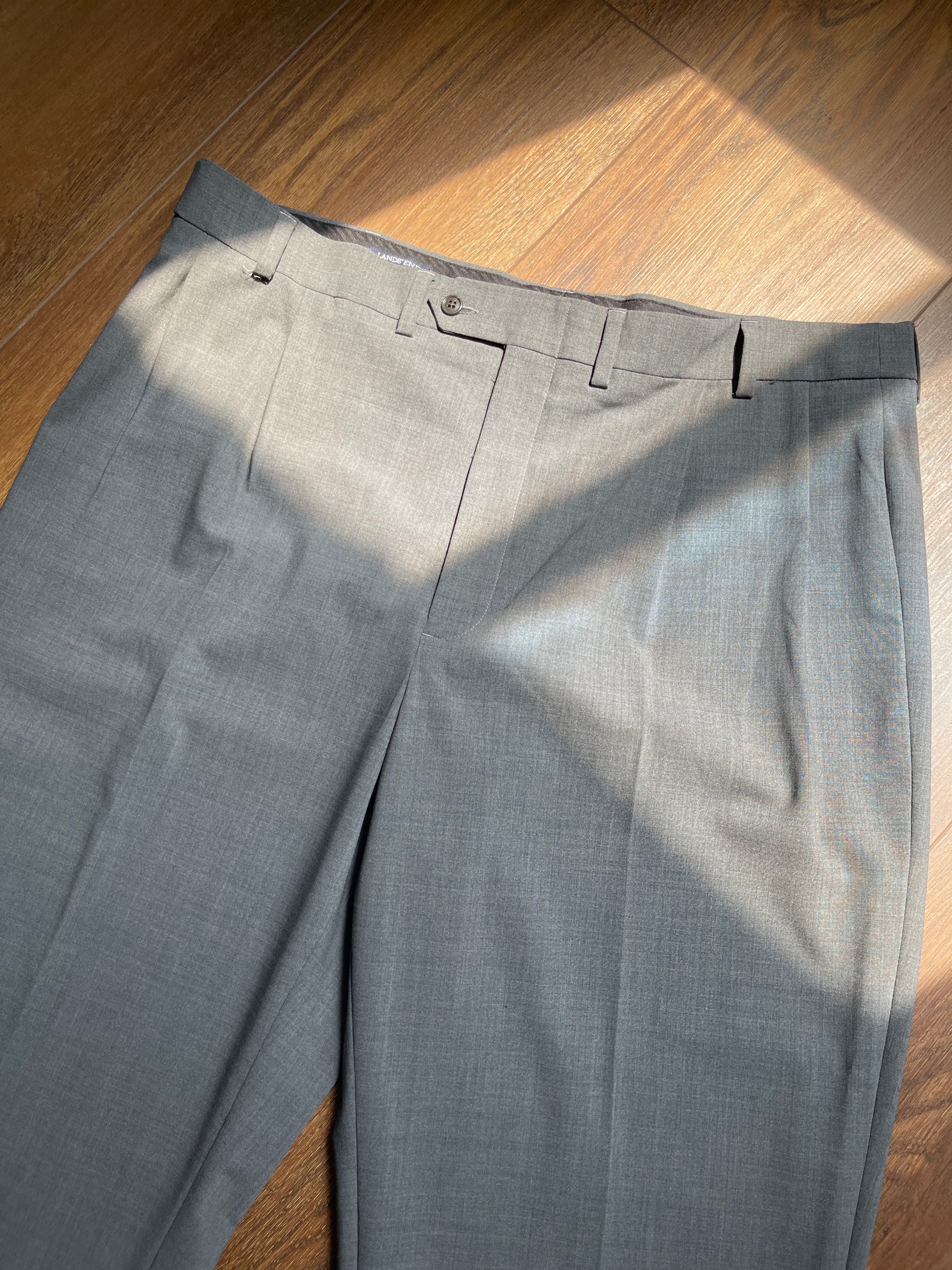 Timless Pleated Gray "Menswear" Trouser Pant sz 16