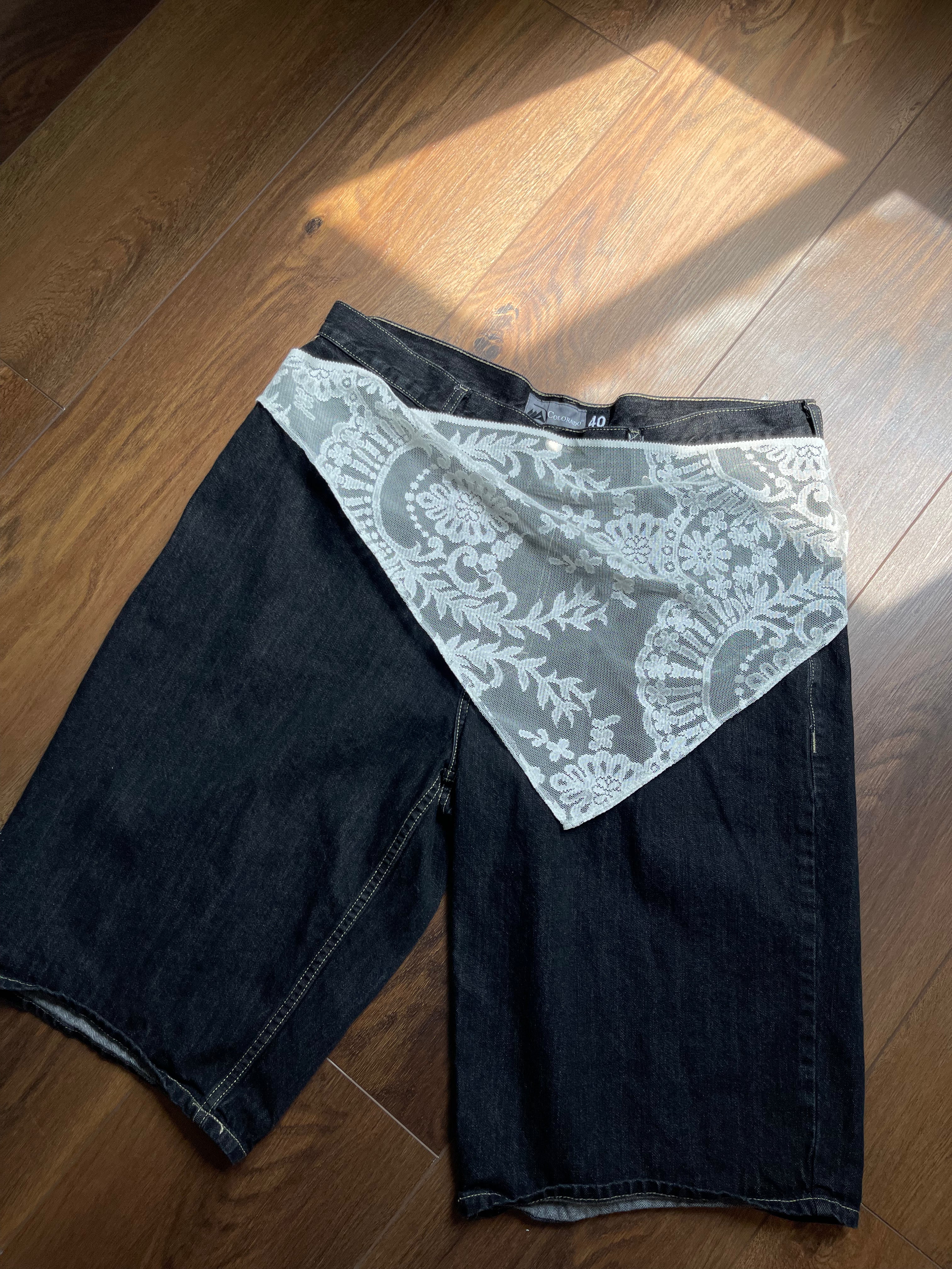 Vintage Baggy Fit "Menswear" Denim Short sz 16