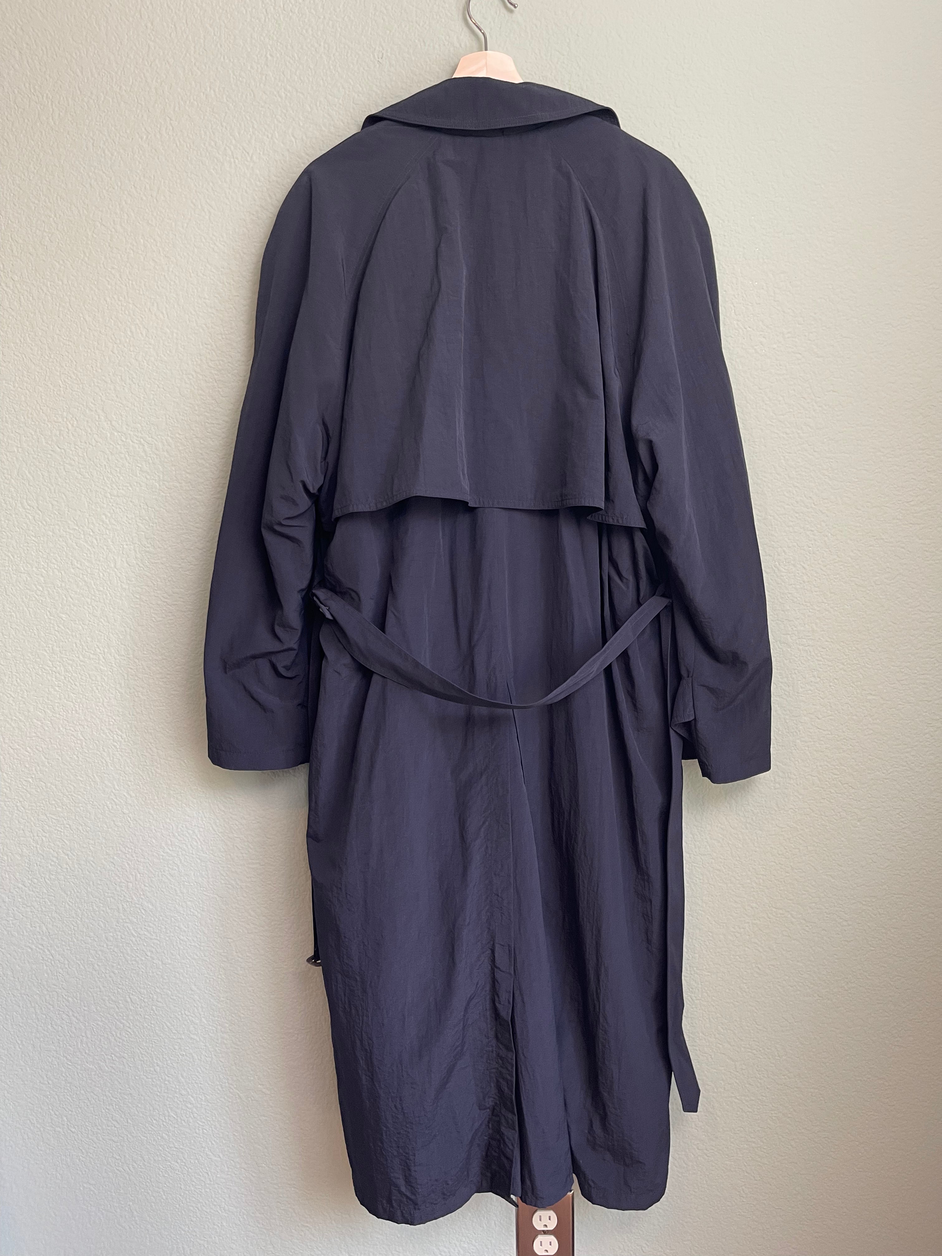 Vintage Newport Harbor Black Nylon Trench sz 1X-2X
