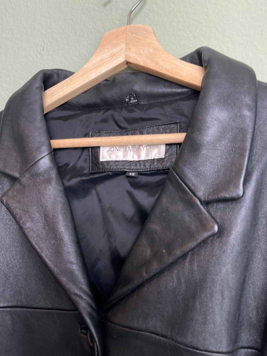 Vintage Jones New York Black Women's Leather Jacket sz xl-2xl