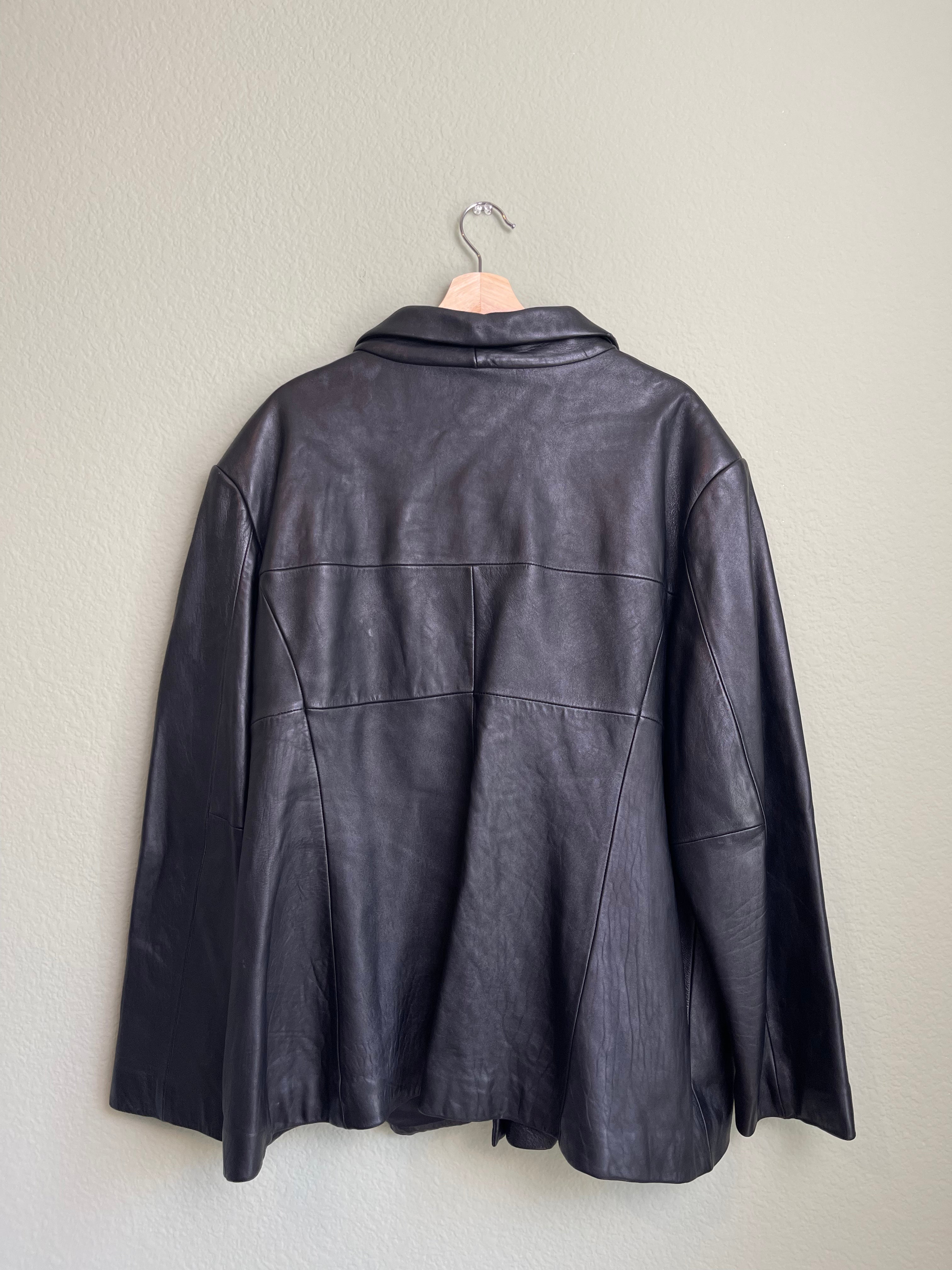 Vintage Jones New York Black Women's Leather Jacket sz xl-2xl