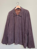Retro Brown Suede Leather Zip Front Jacket sz xl-1xl