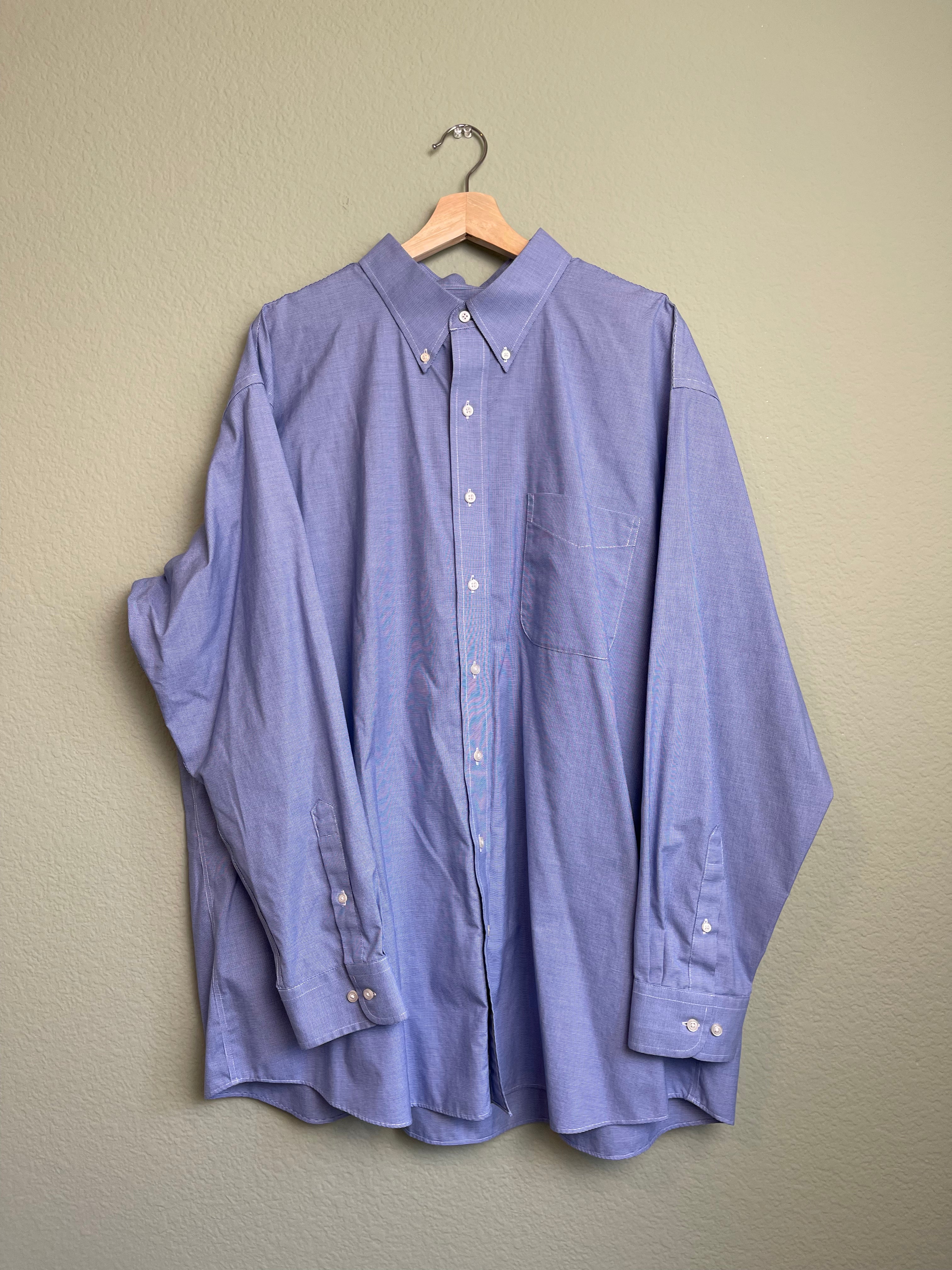 Chic Blue "Menswear" Button Down sz 1x-4x