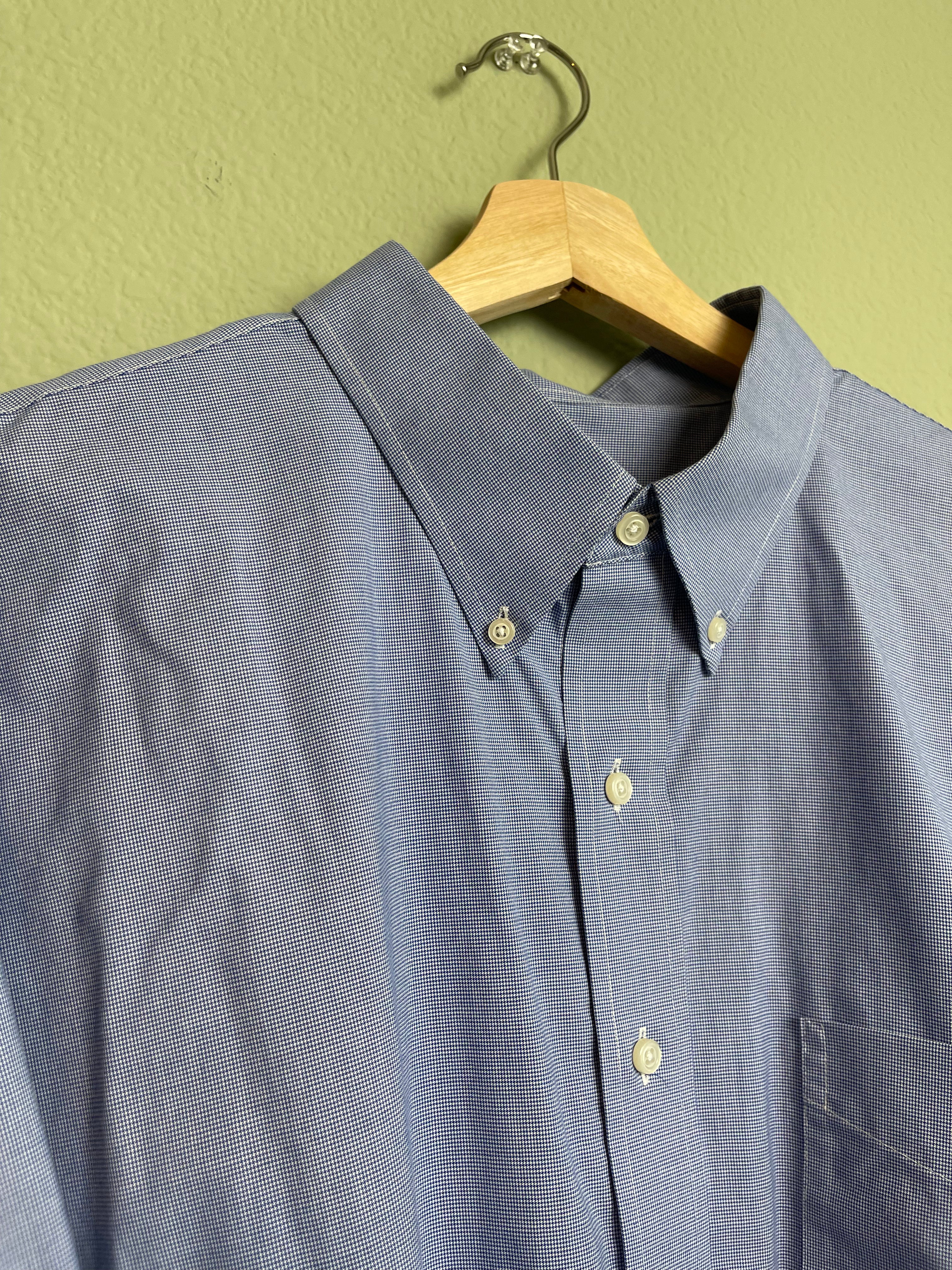 Chic Blue "Menswear" Button Down sz 1x-4x