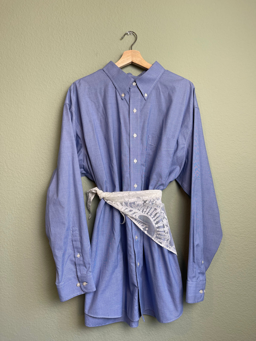 Chic Blue "Menswear" Button Down sz 1x-4x