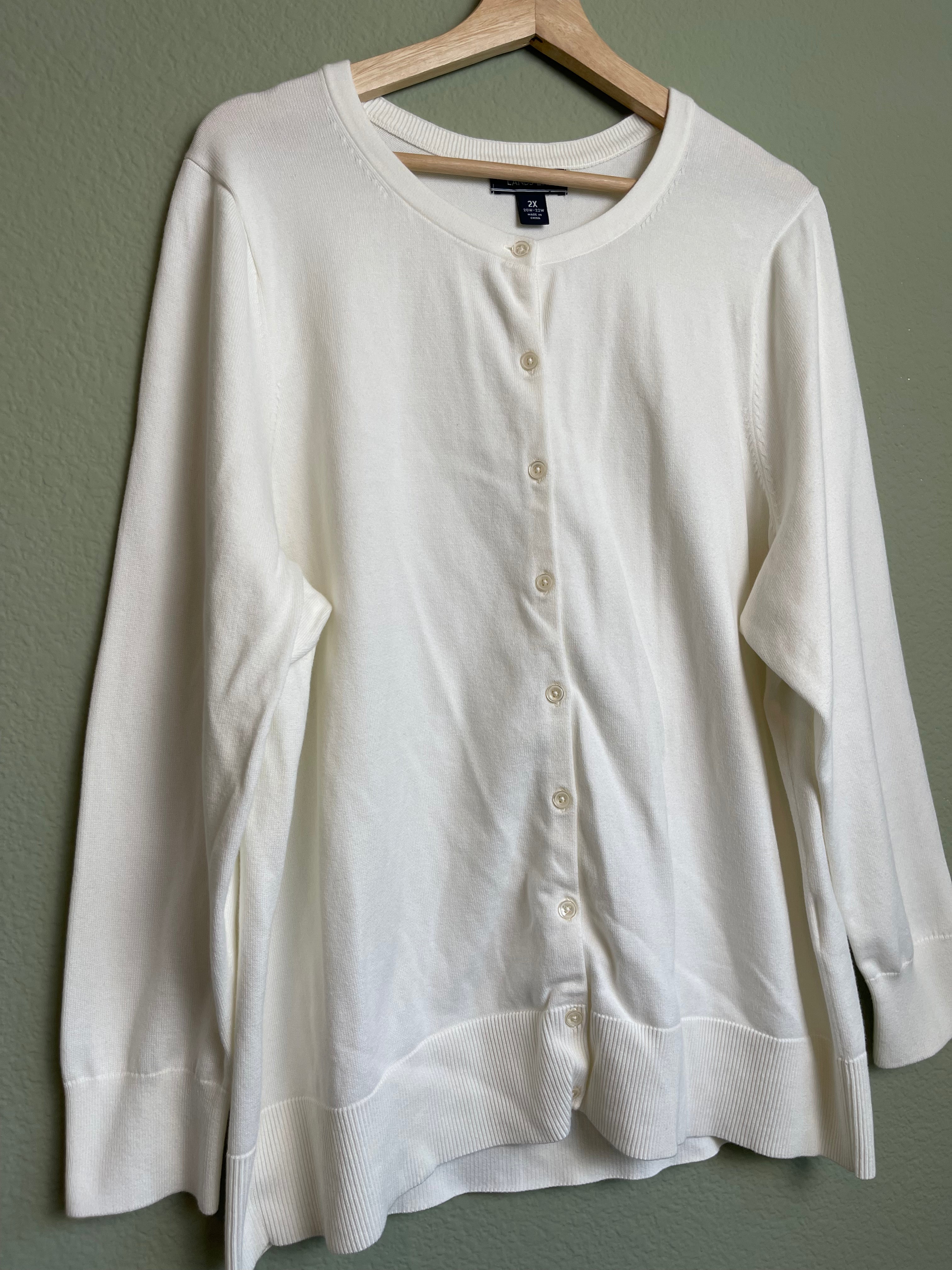 Timeless White Button Front Cardigan sz 2x