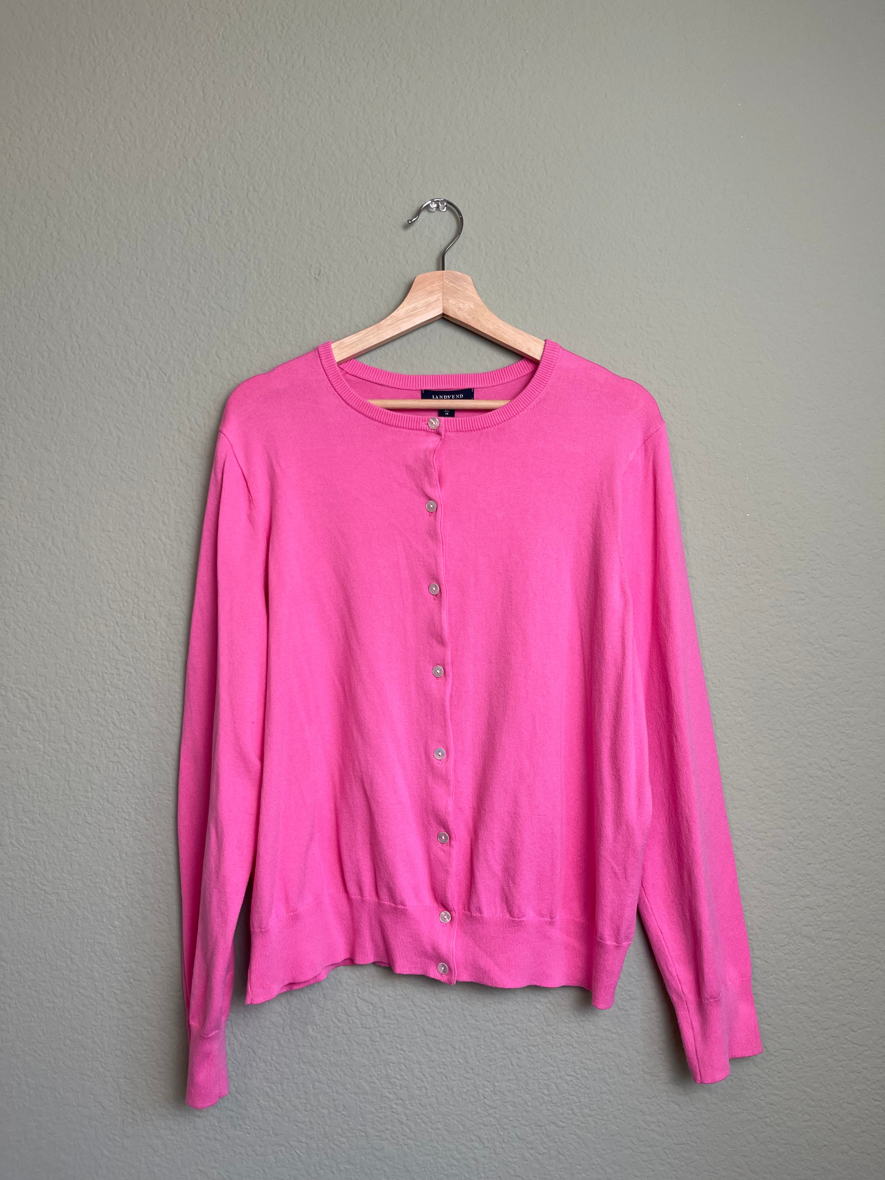Classic Pink High Neck Cardigan sz xl