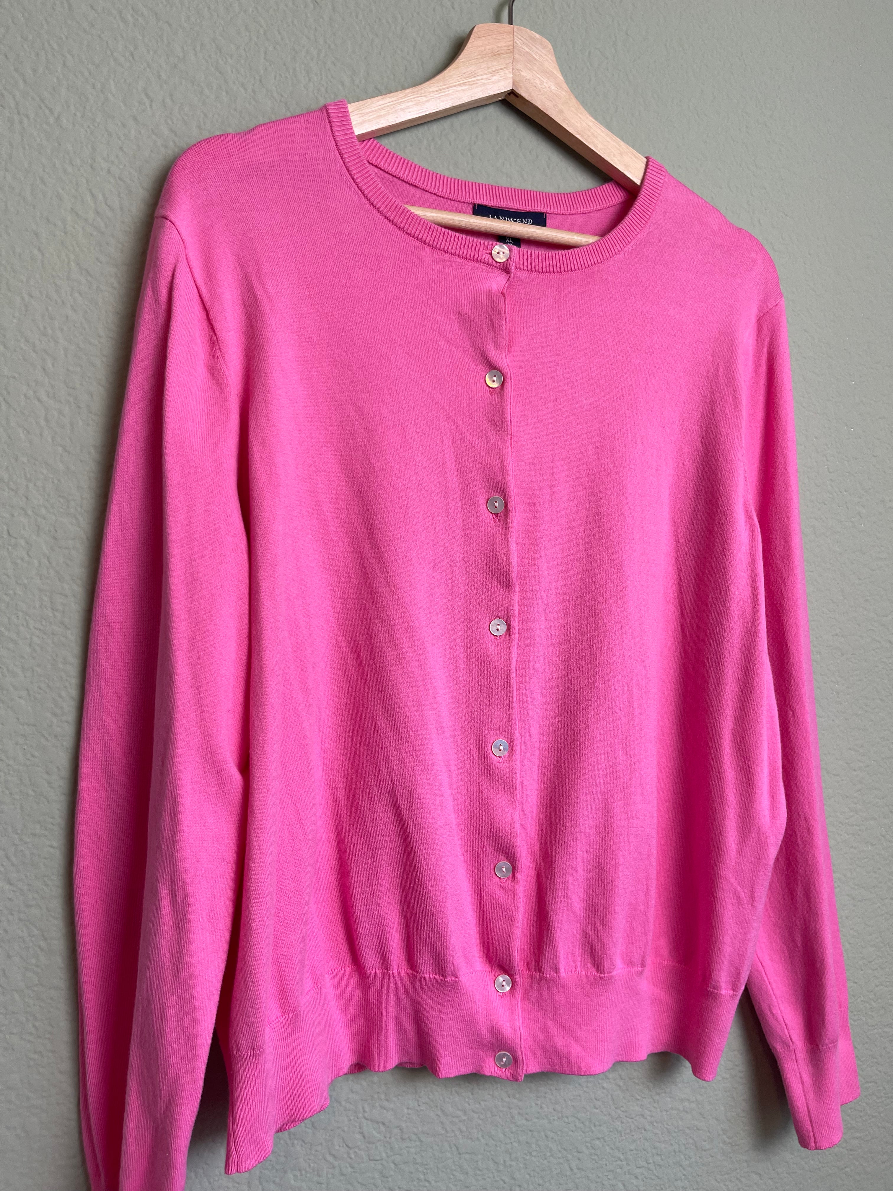 Classic Pink High Neck Cardigan sz xl