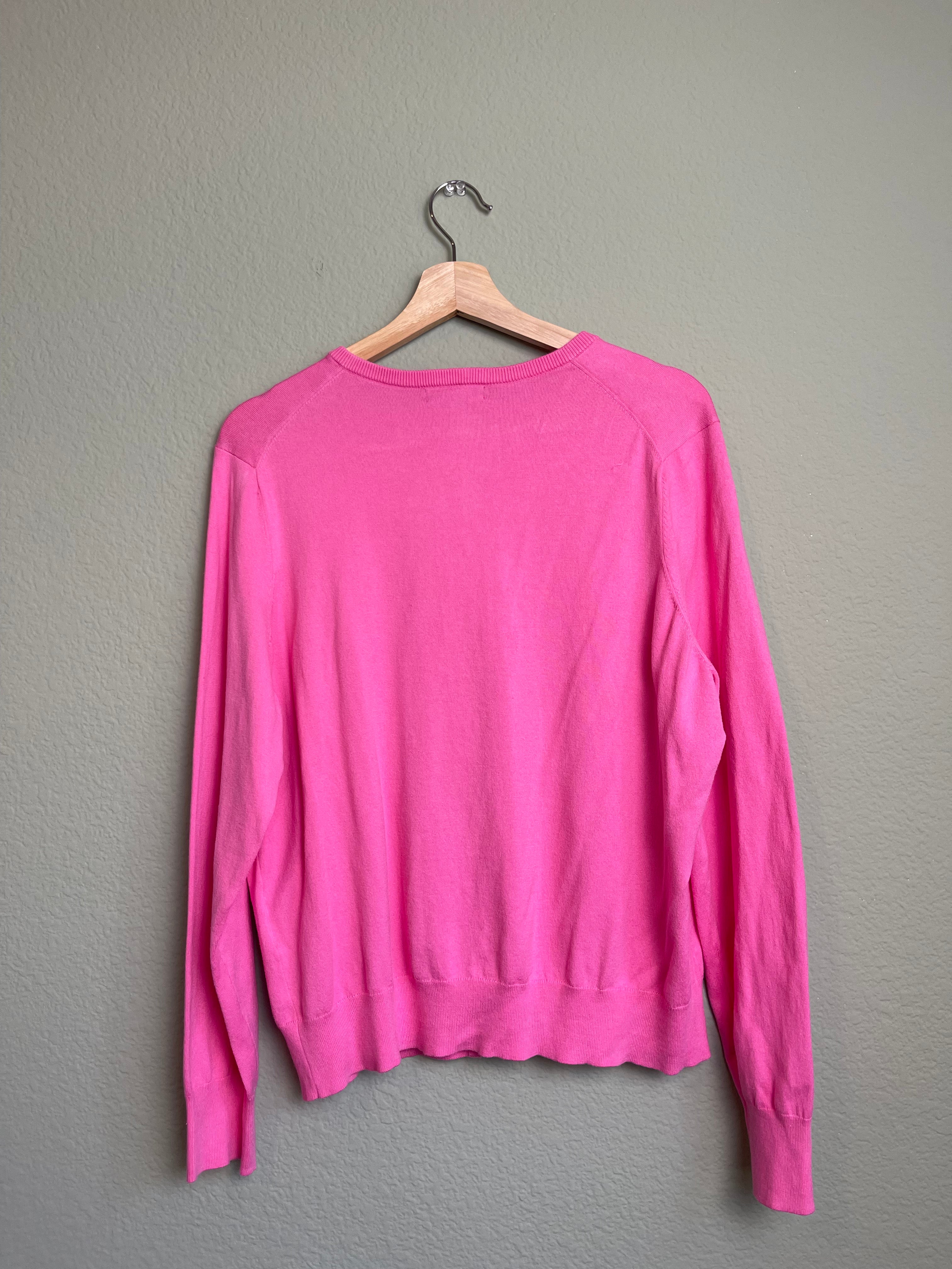 Classic Pink High Neck Cardigan sz xl