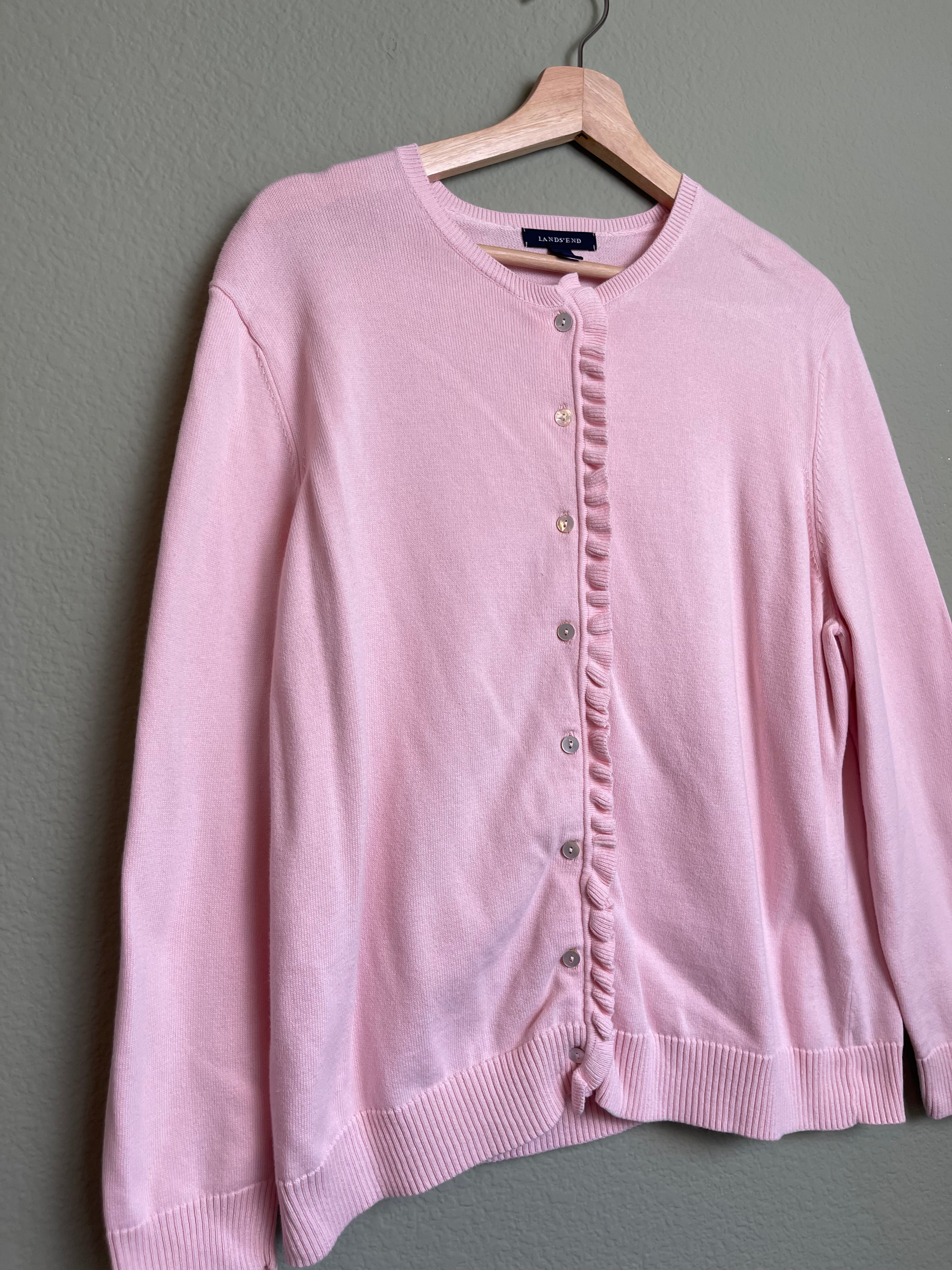 Dusty Light Pink Supima Cotton Cardigan sz 1x