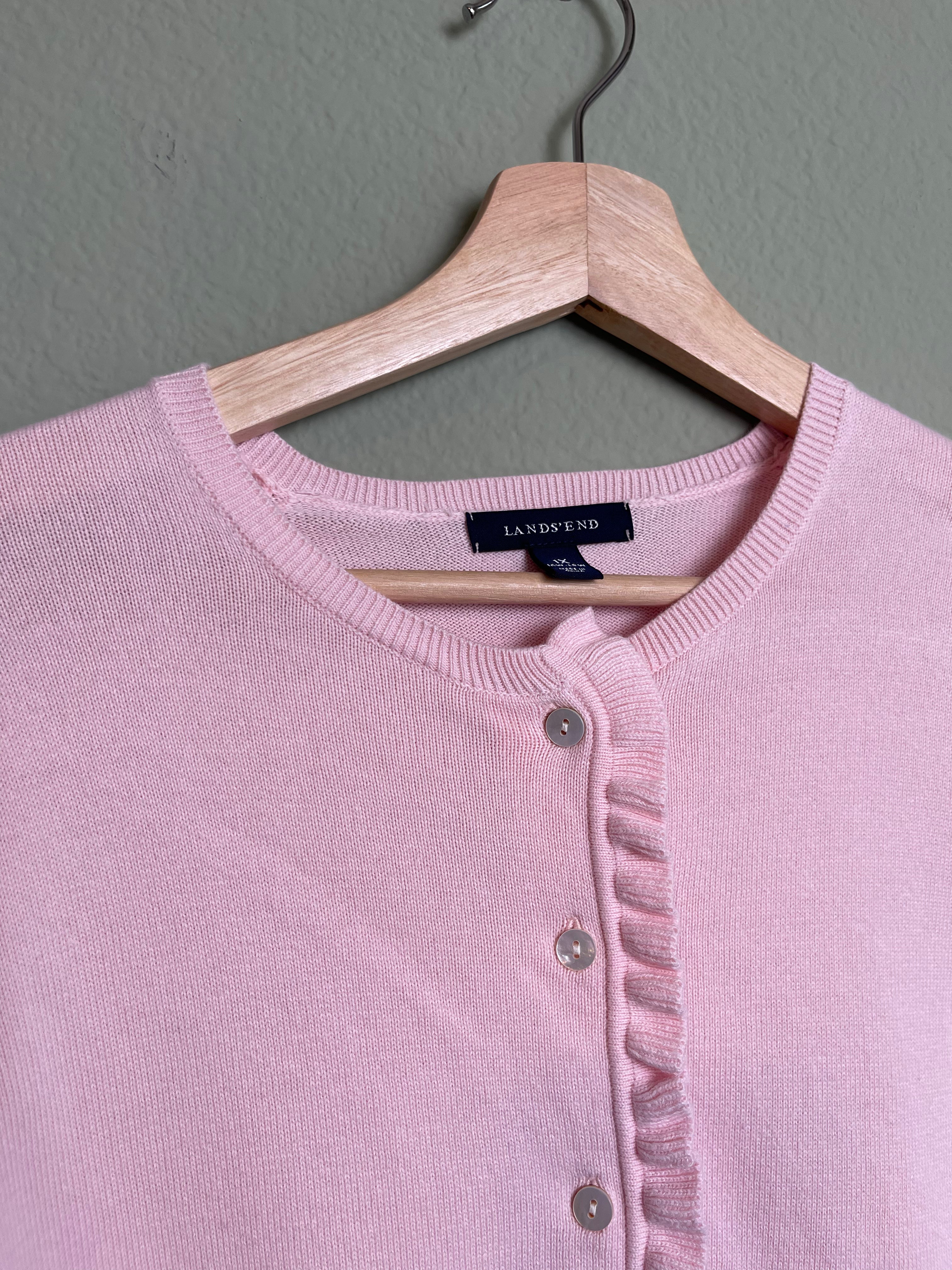 Dusty Light Pink Supima Cotton Cardigan sz 1x