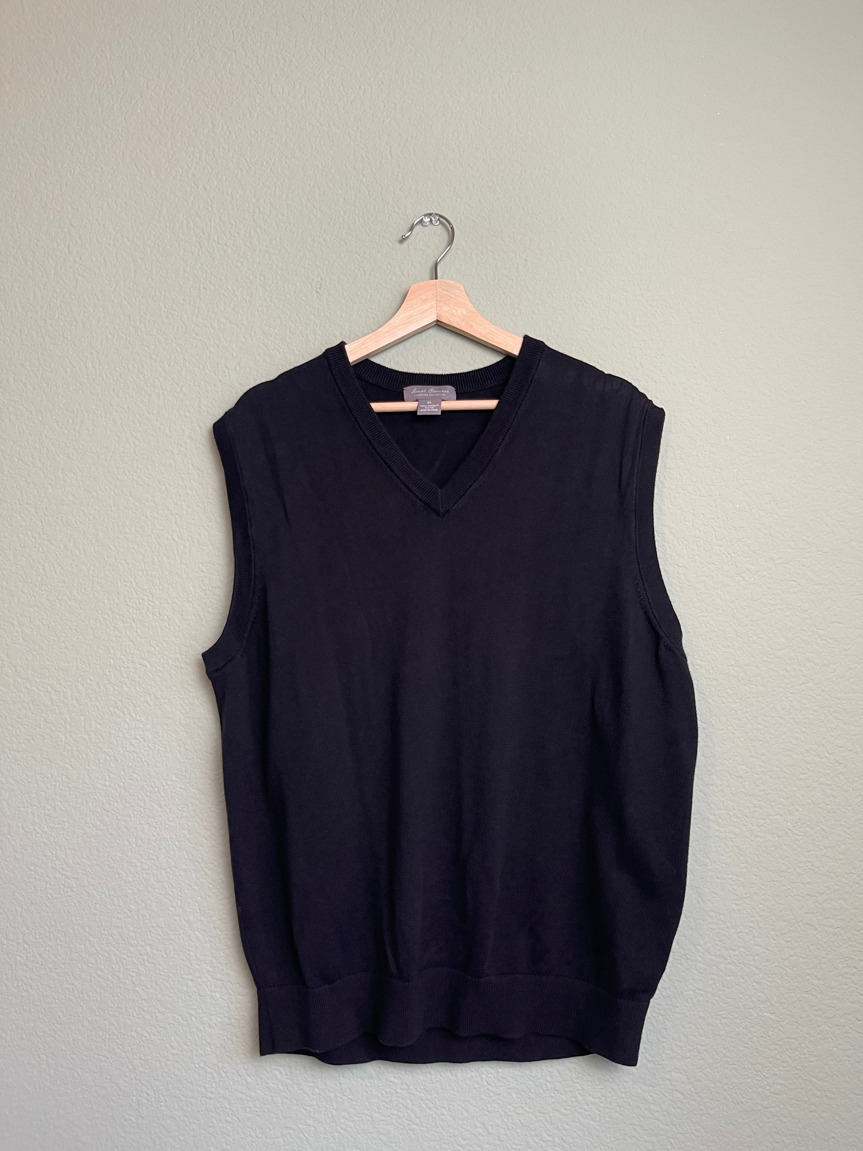 Chic Black "Menswear" Supima Cotton Vest sz xl