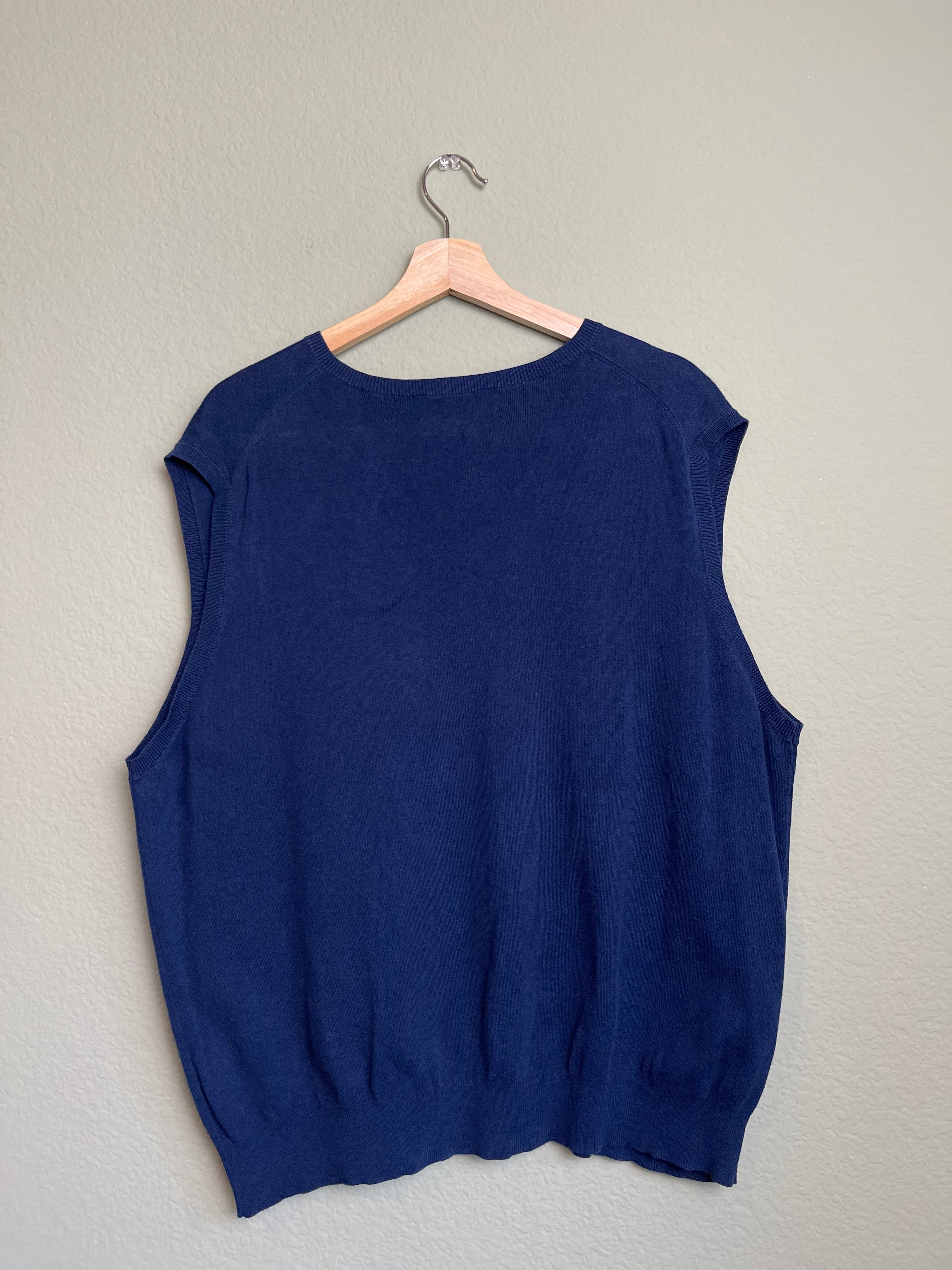 Ralph Lauren Pima Cotton "Menswear" Navy Sweater Vest sz xxl