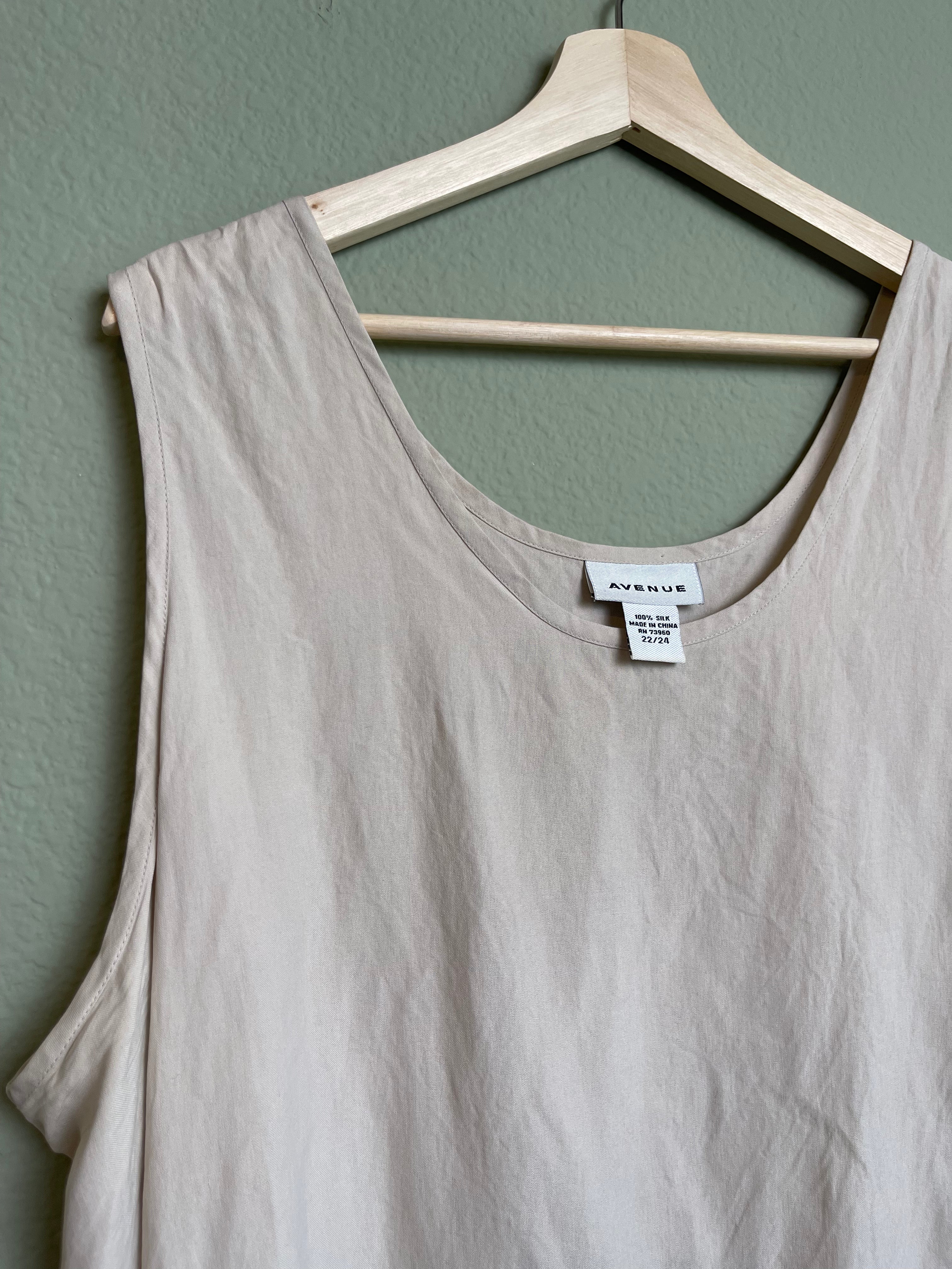 Vintage Silk Tank Top Blouse sz 1x-2x