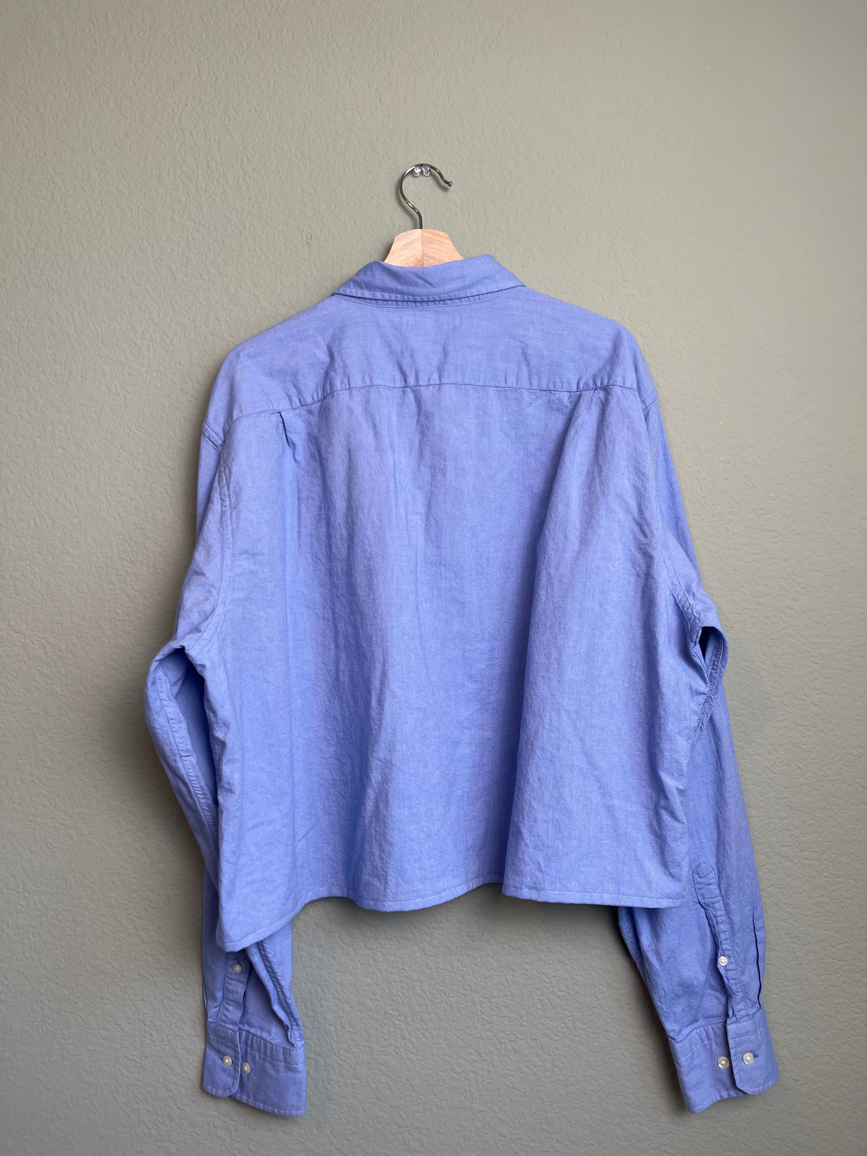 Boxy Crop "Menswear" Button Down sz xl-3x