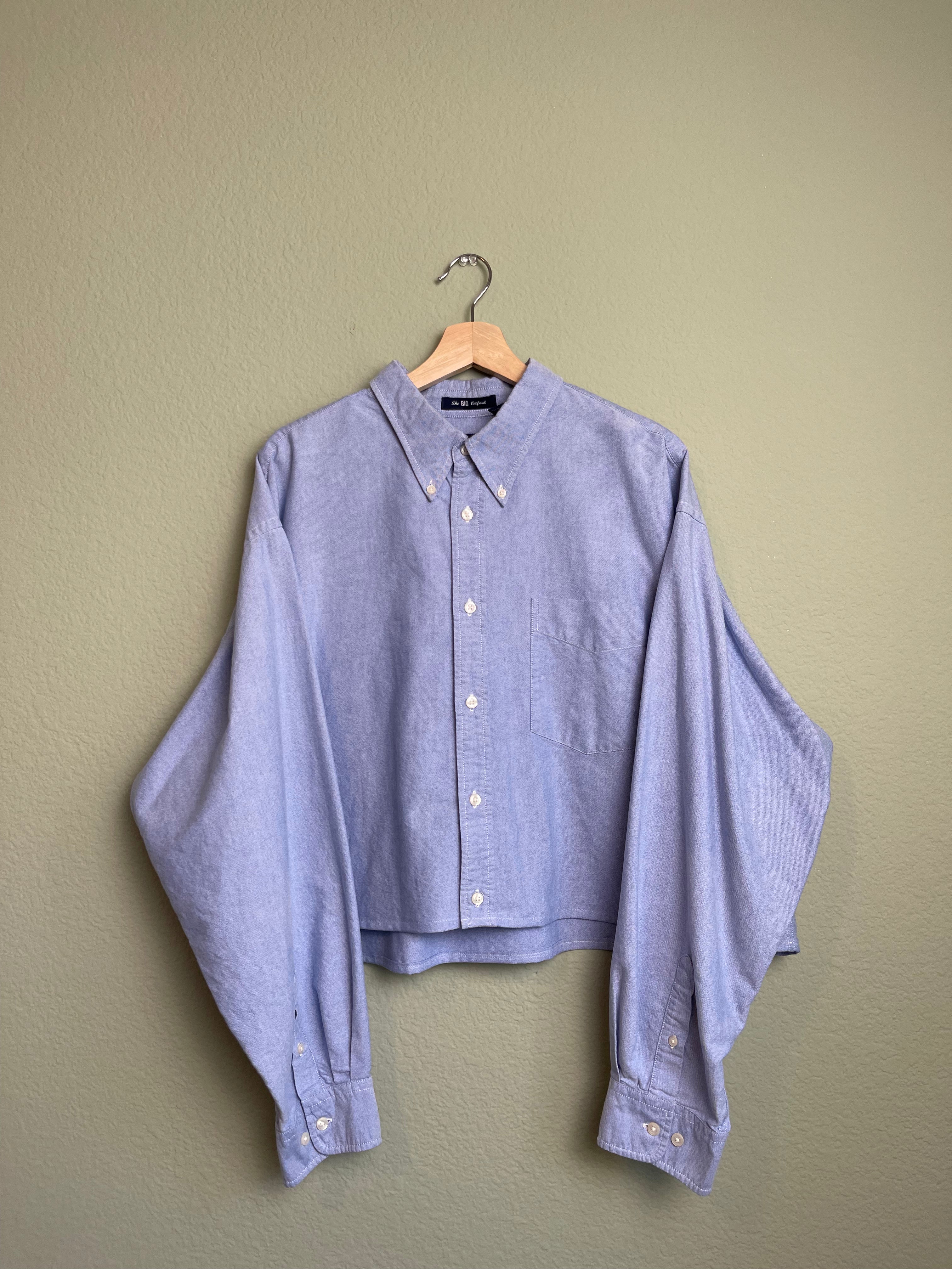Classic Blue Vintage Cropped Button down sz xl-3x