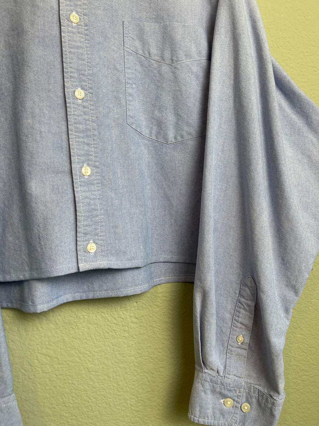 Classic Blue Vintage Cropped Button down sz xl-3x