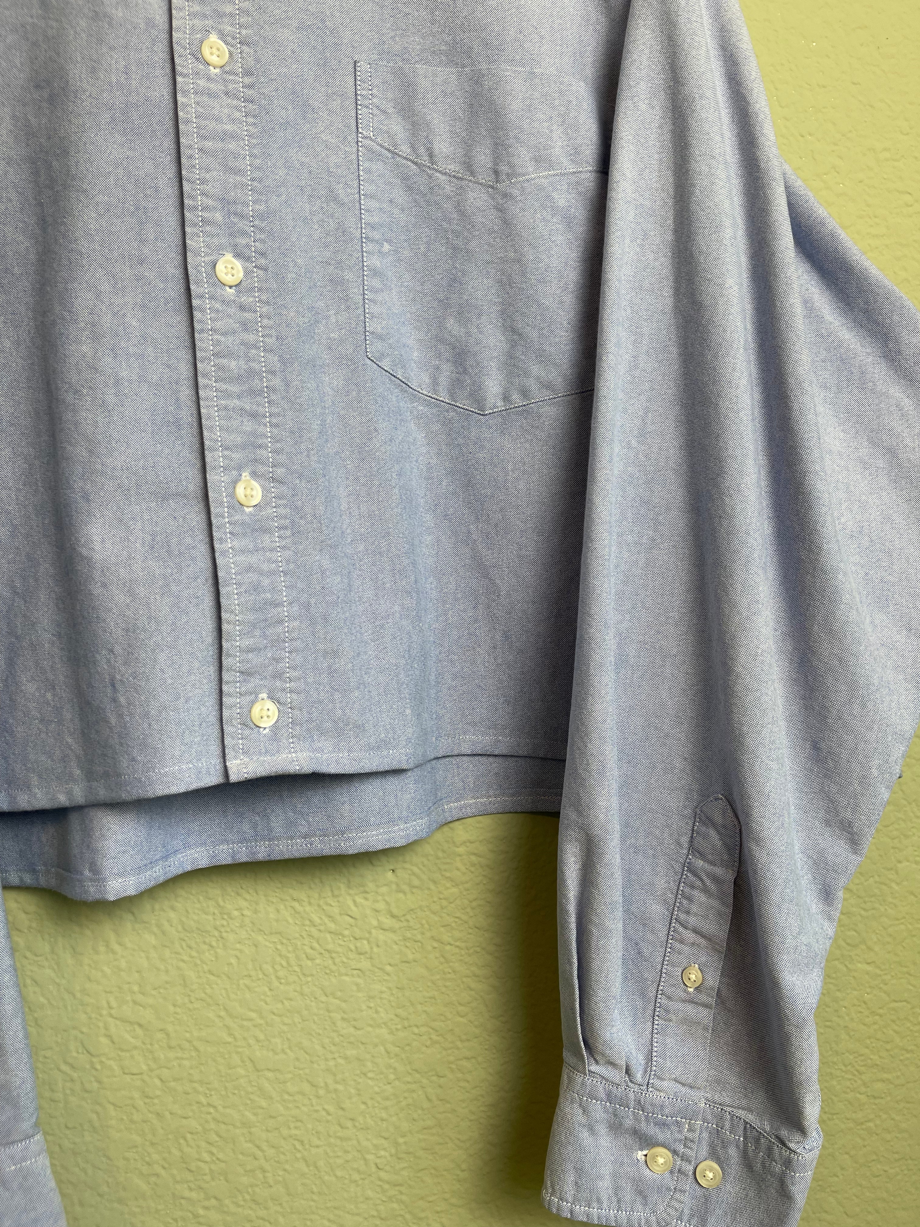Classic Blue Vintage Cropped Button down sz xl-3x