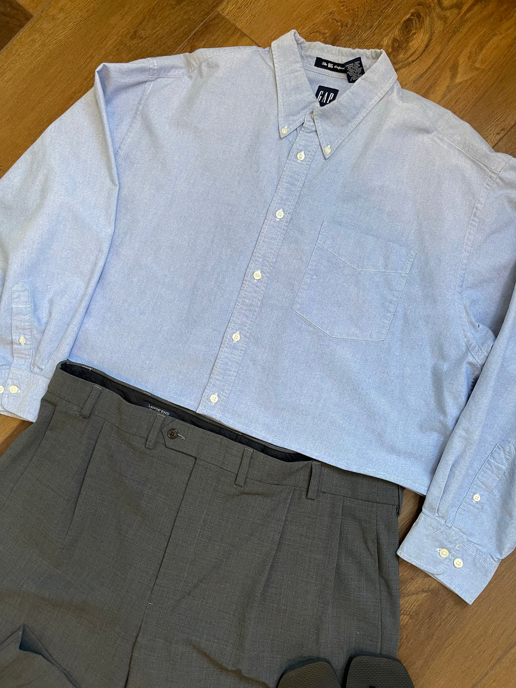 Classic Blue Vintage Cropped Button down sz xl-3x