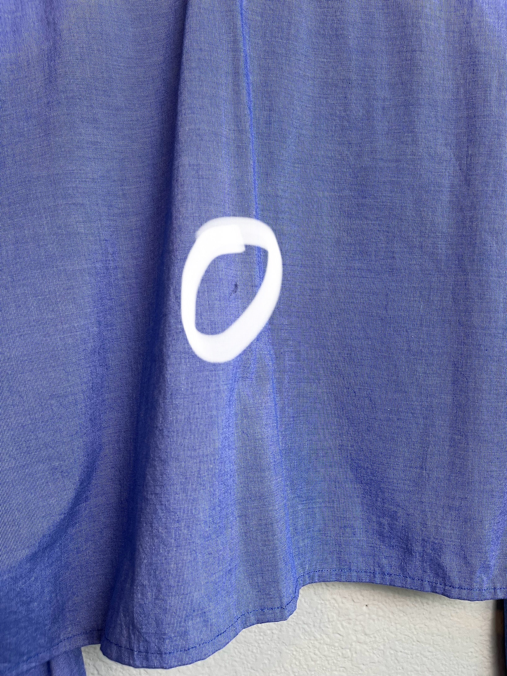 Blue "Menswear" Cropped Button Down sz xl-4x